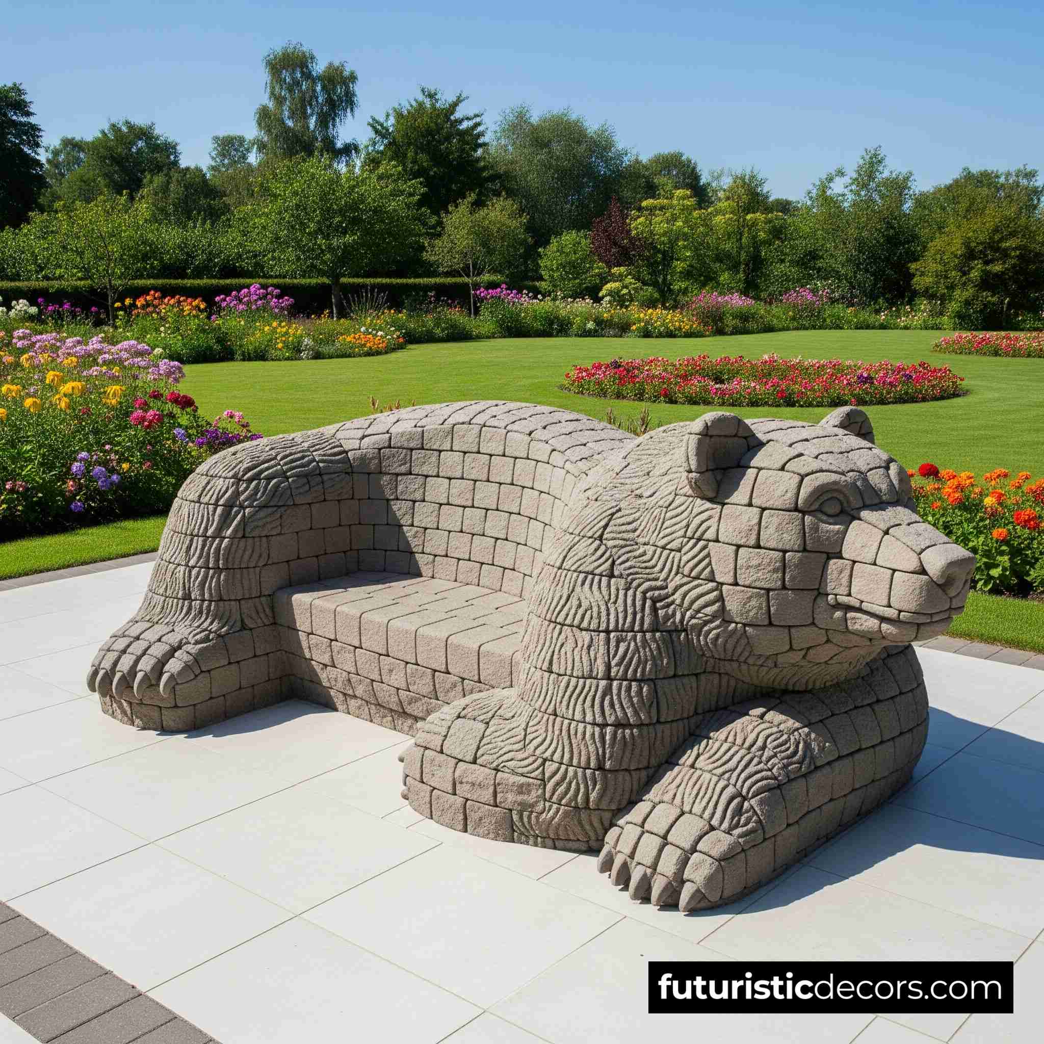 Incredible animal benches made from stone