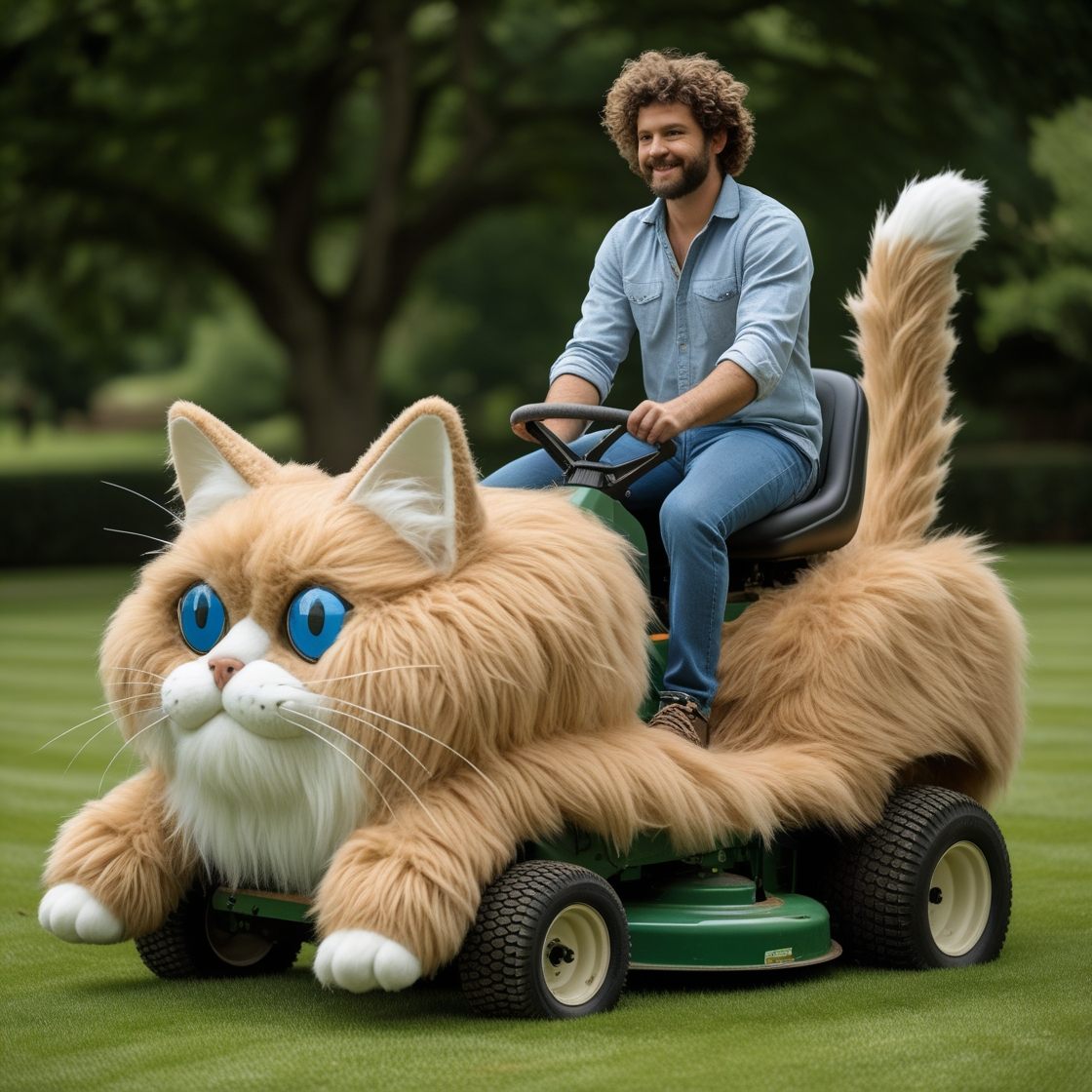 Cat Shaped Lawn Mowers
