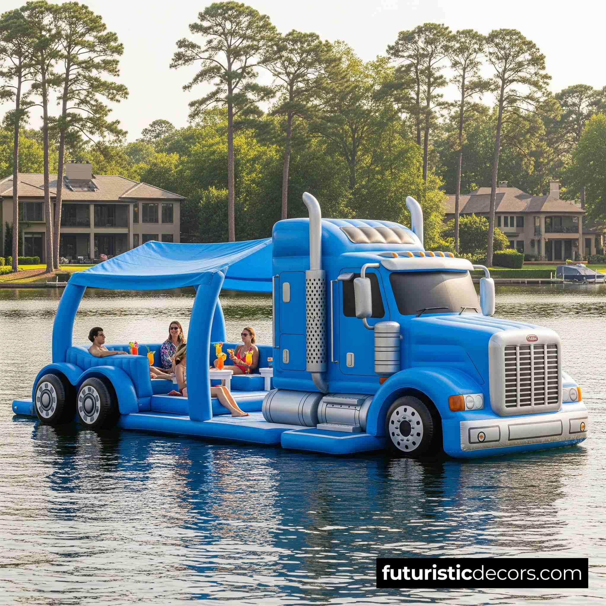 Semi-Truck Lake Party Floats