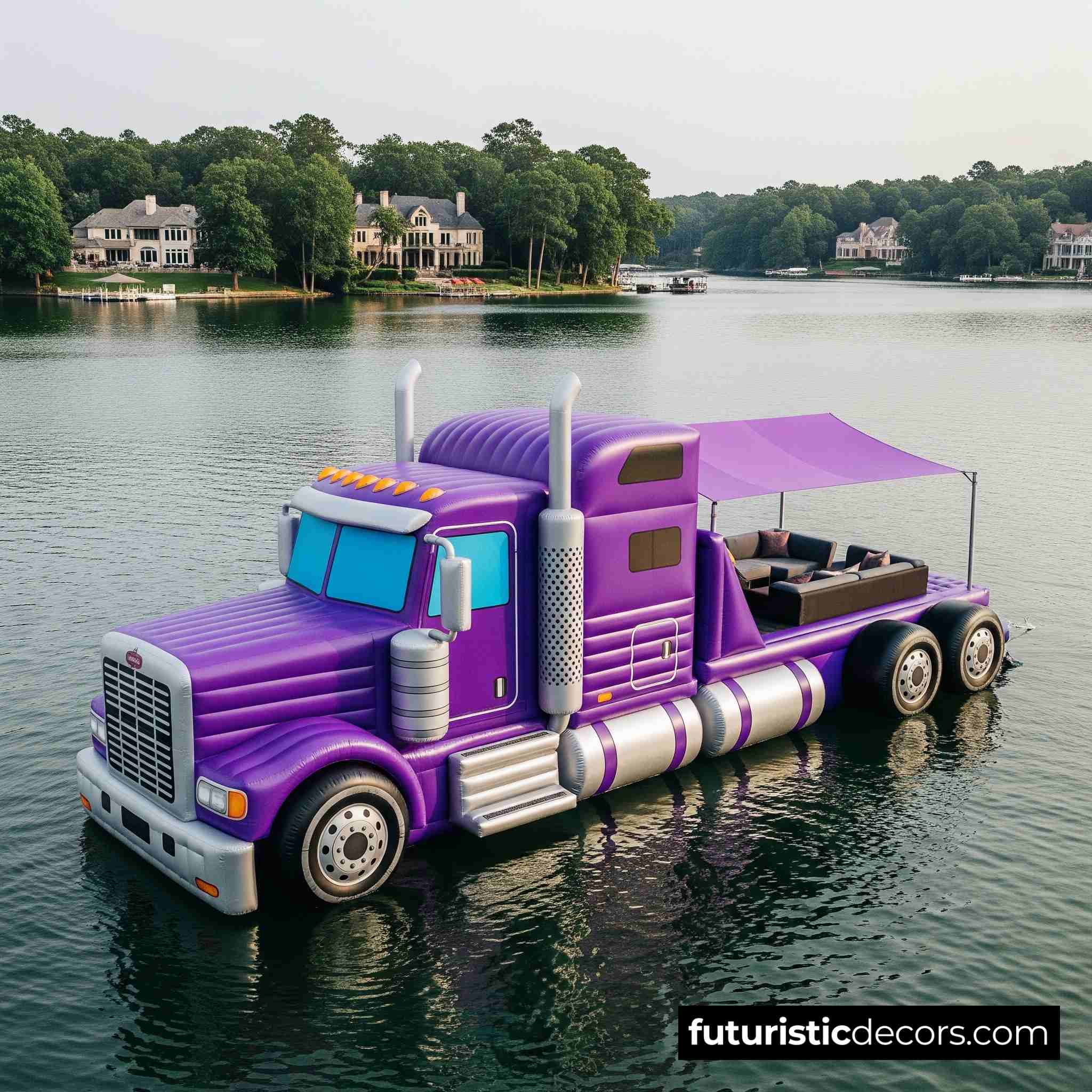 Semi-Truck Lake Party Floats