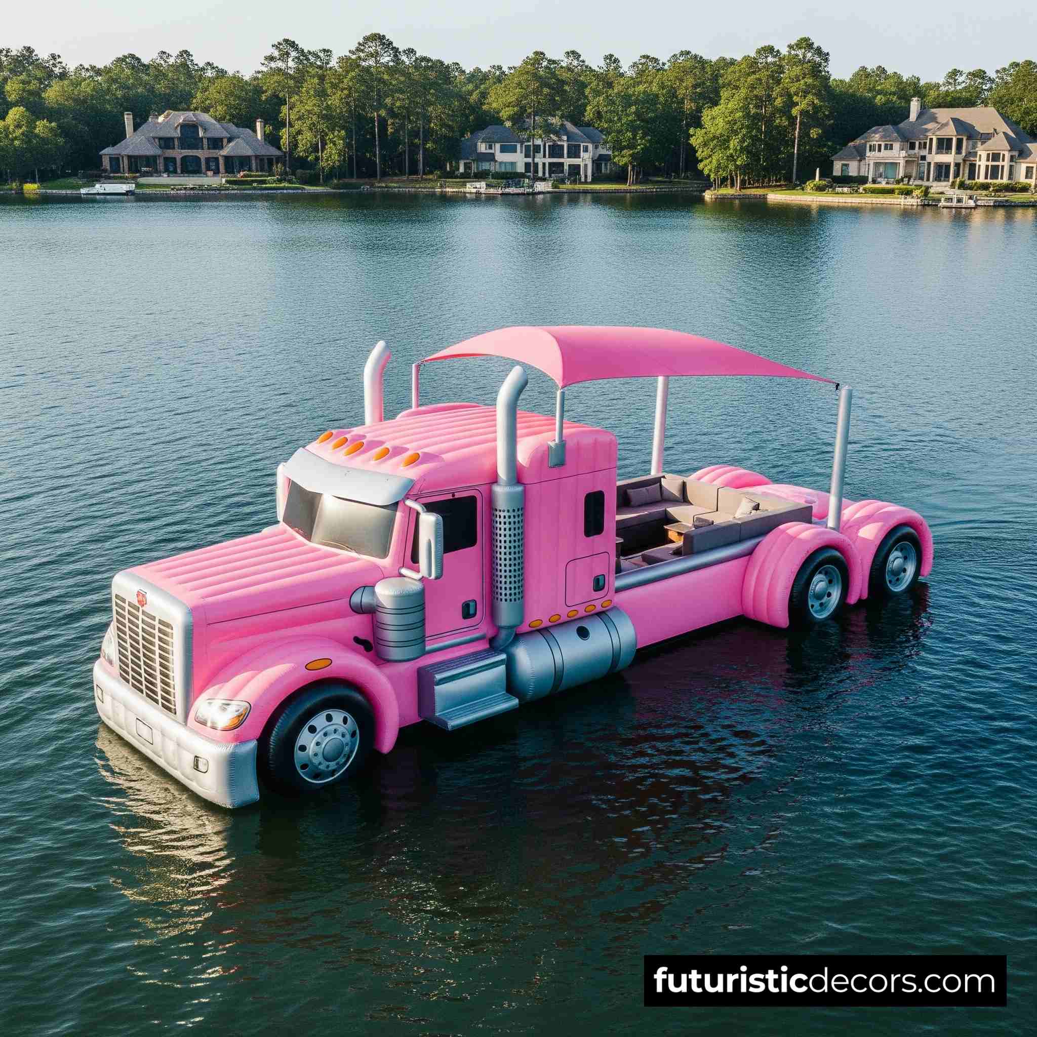 Semi-Truck Lake Party Floats