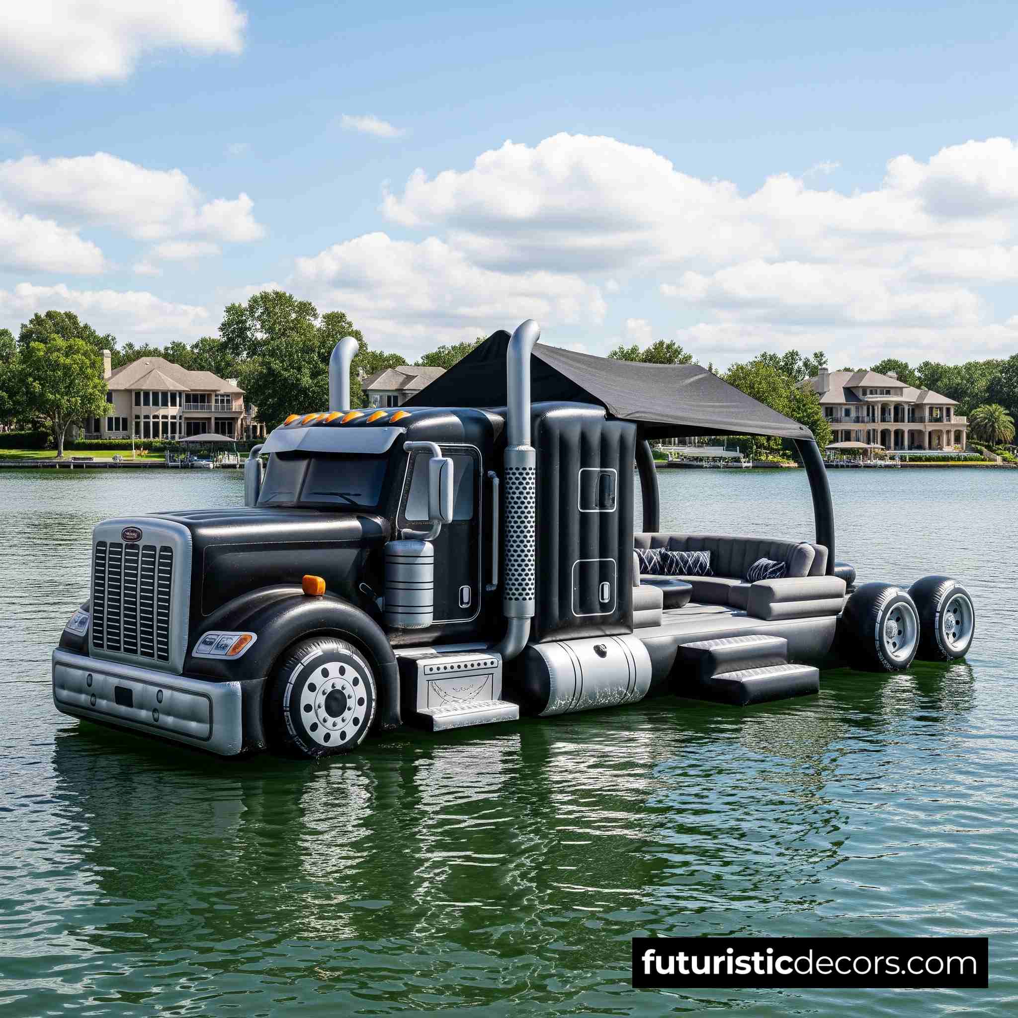 Semi-Truck Lake Party Floats