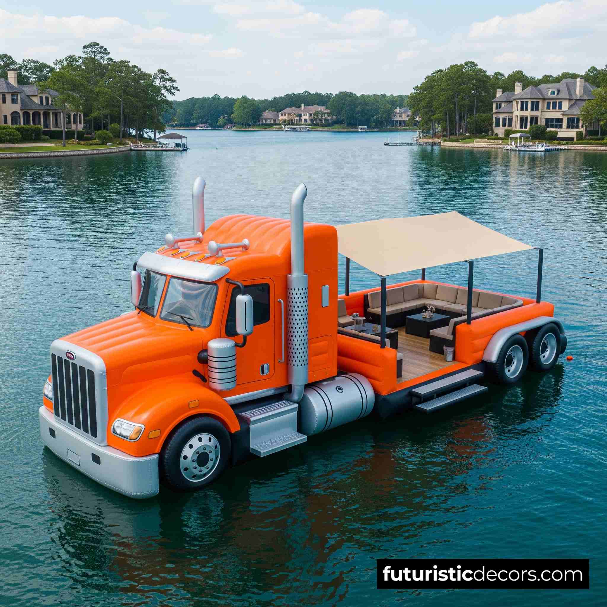 Semi-Truck Lake Party Floats