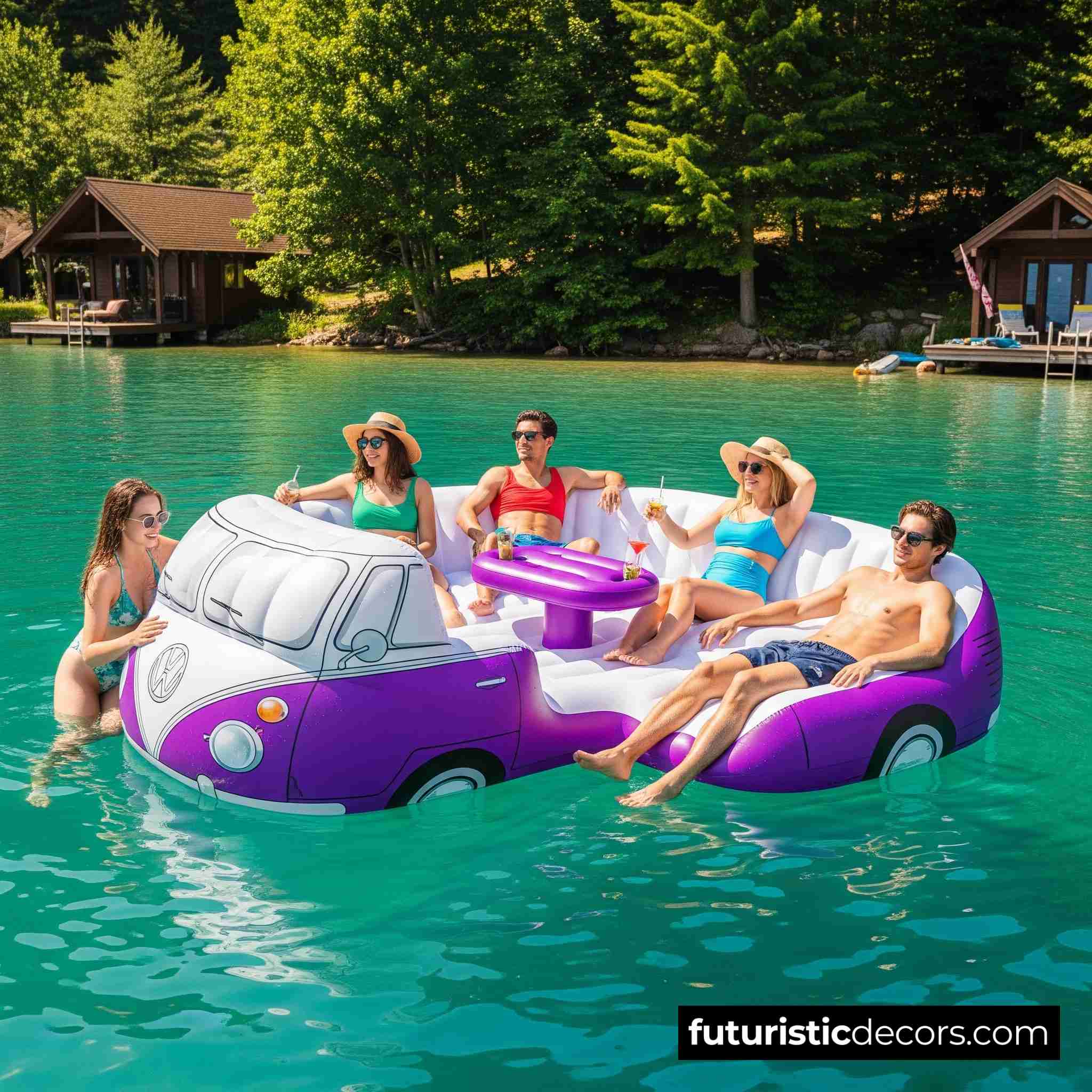 Inflatable VW Bus Lake Float