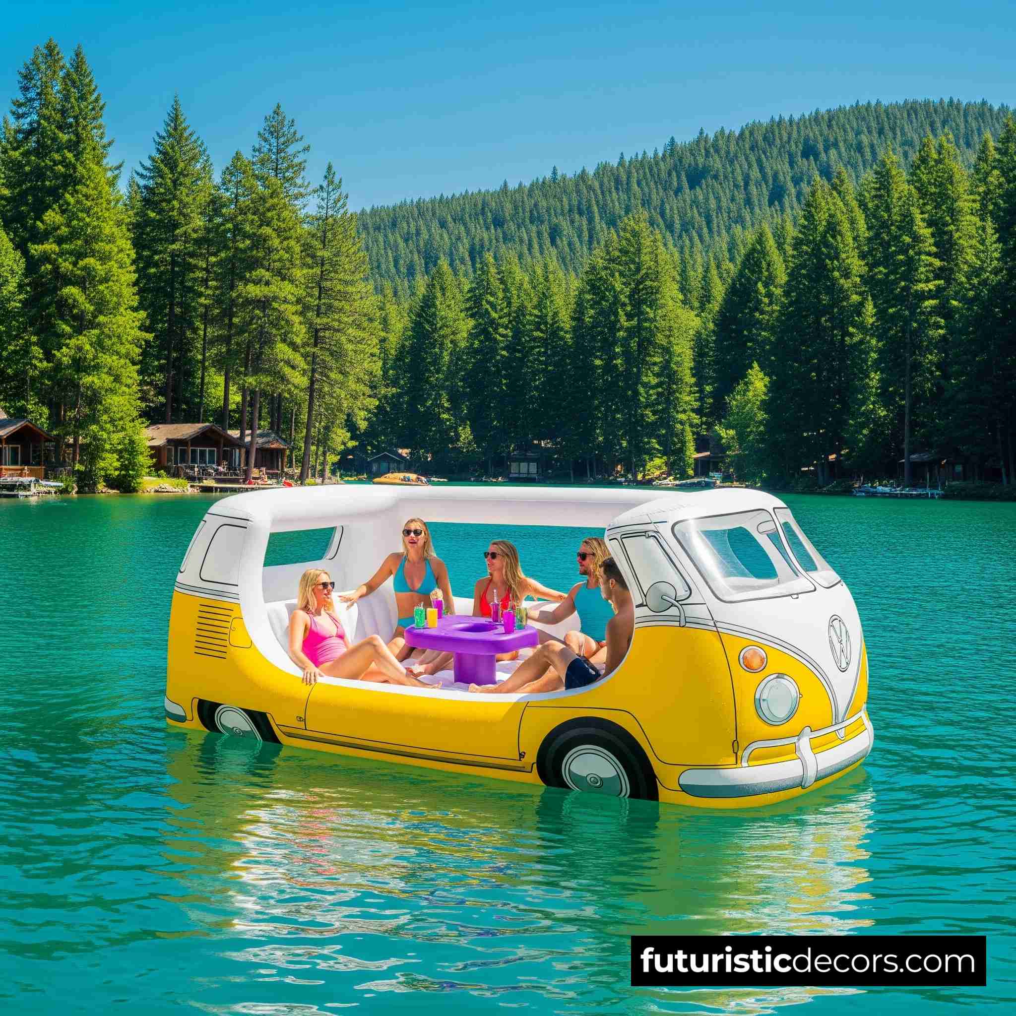 Inflatable VW Bus Lake Float