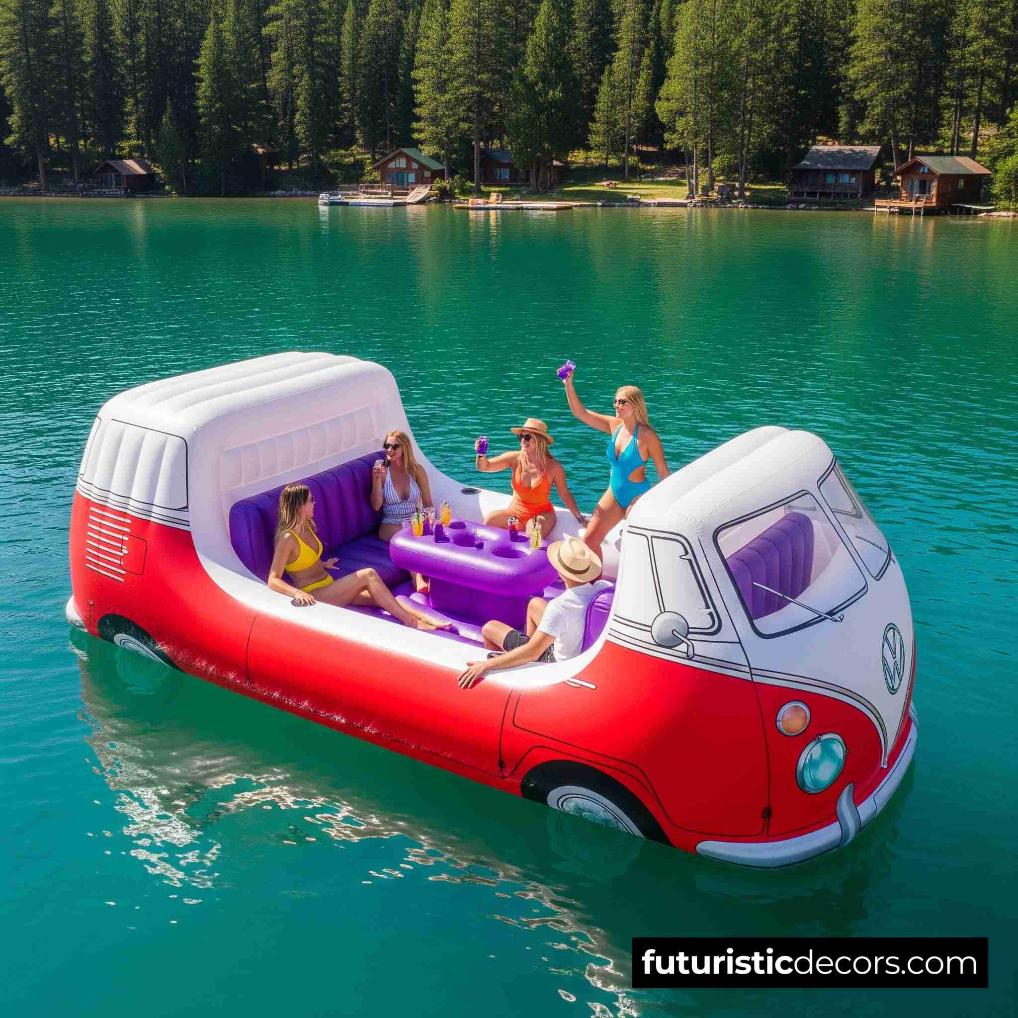 Inflatable VW Bus Lake Float