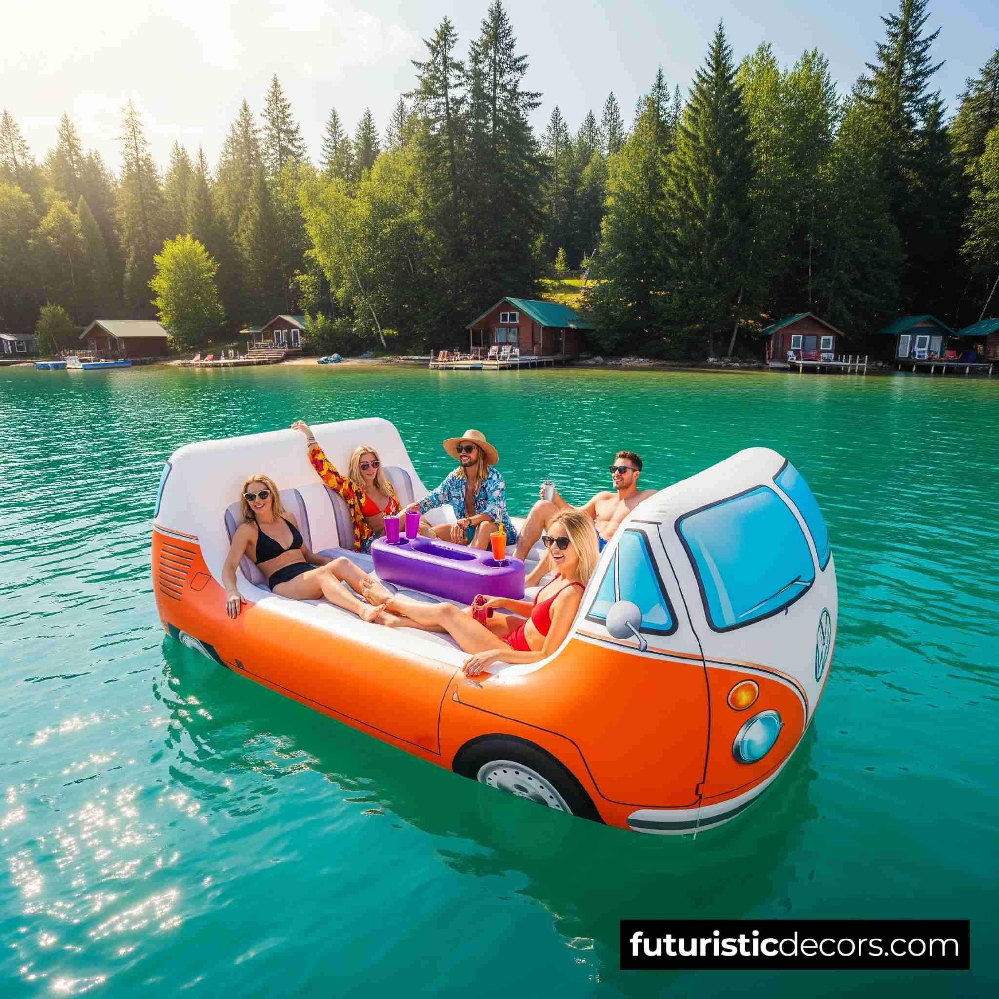 Inflatable VW Bus Lake Float