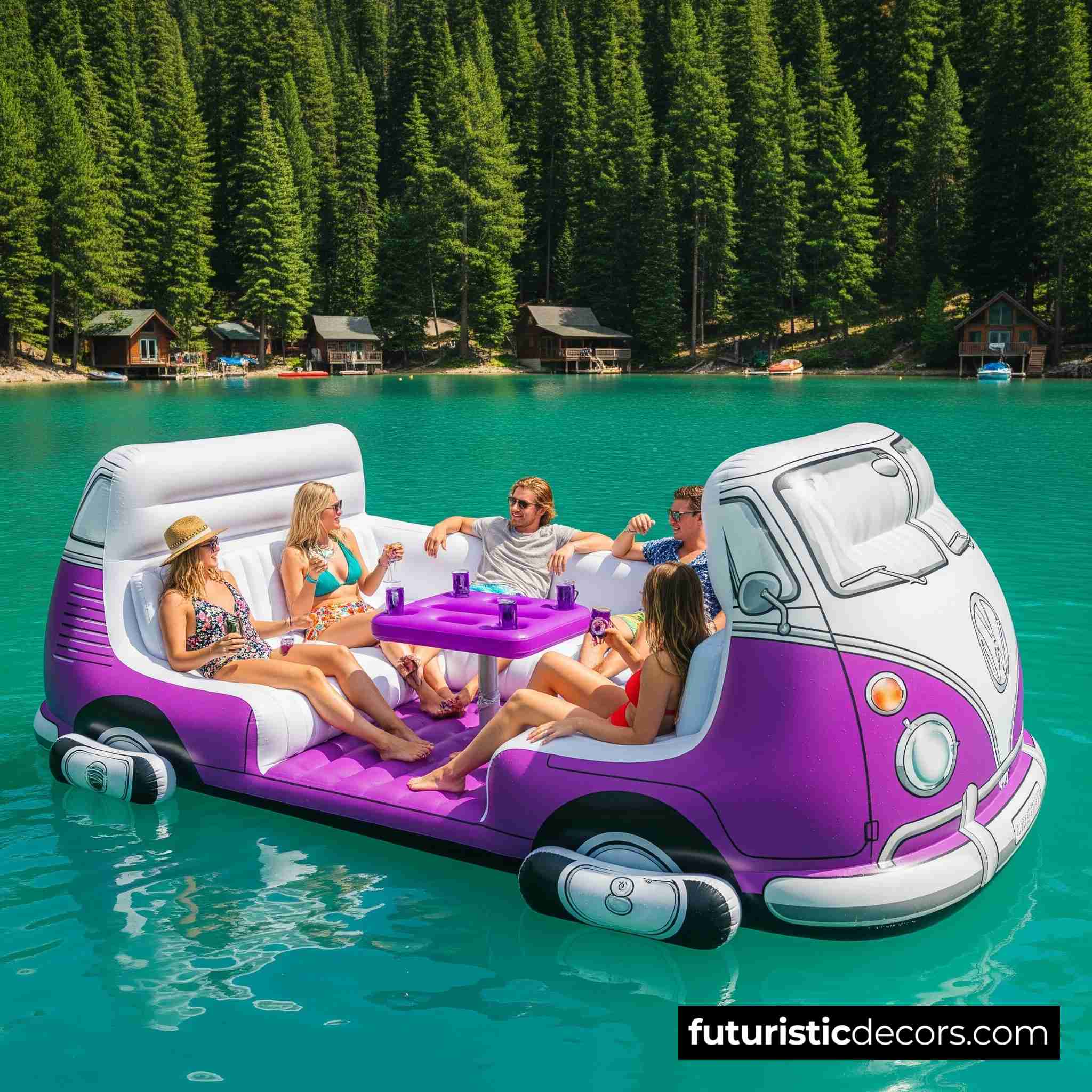 Inflatable VW Bus Lake Float