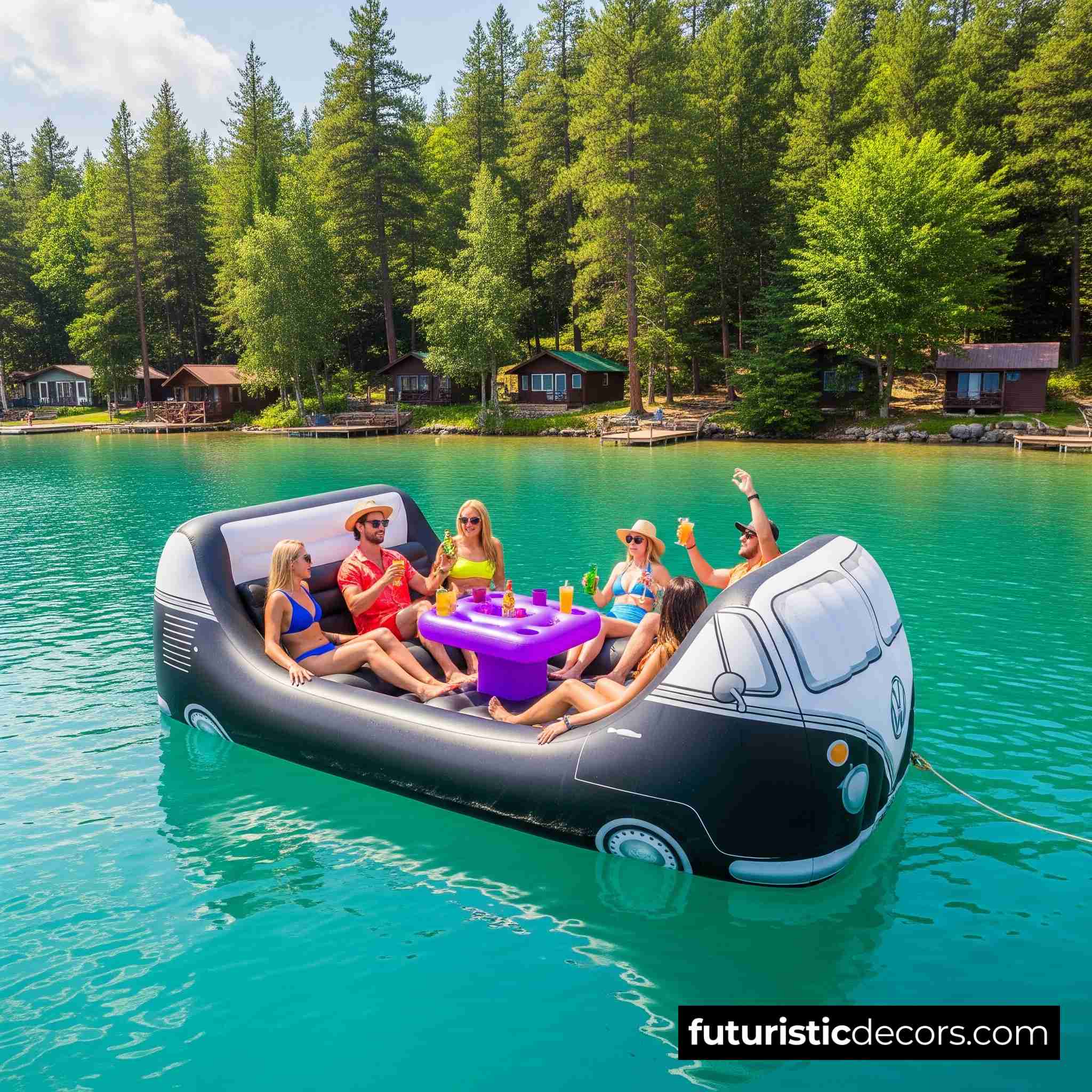 Inflatable VW Bus Lake Float