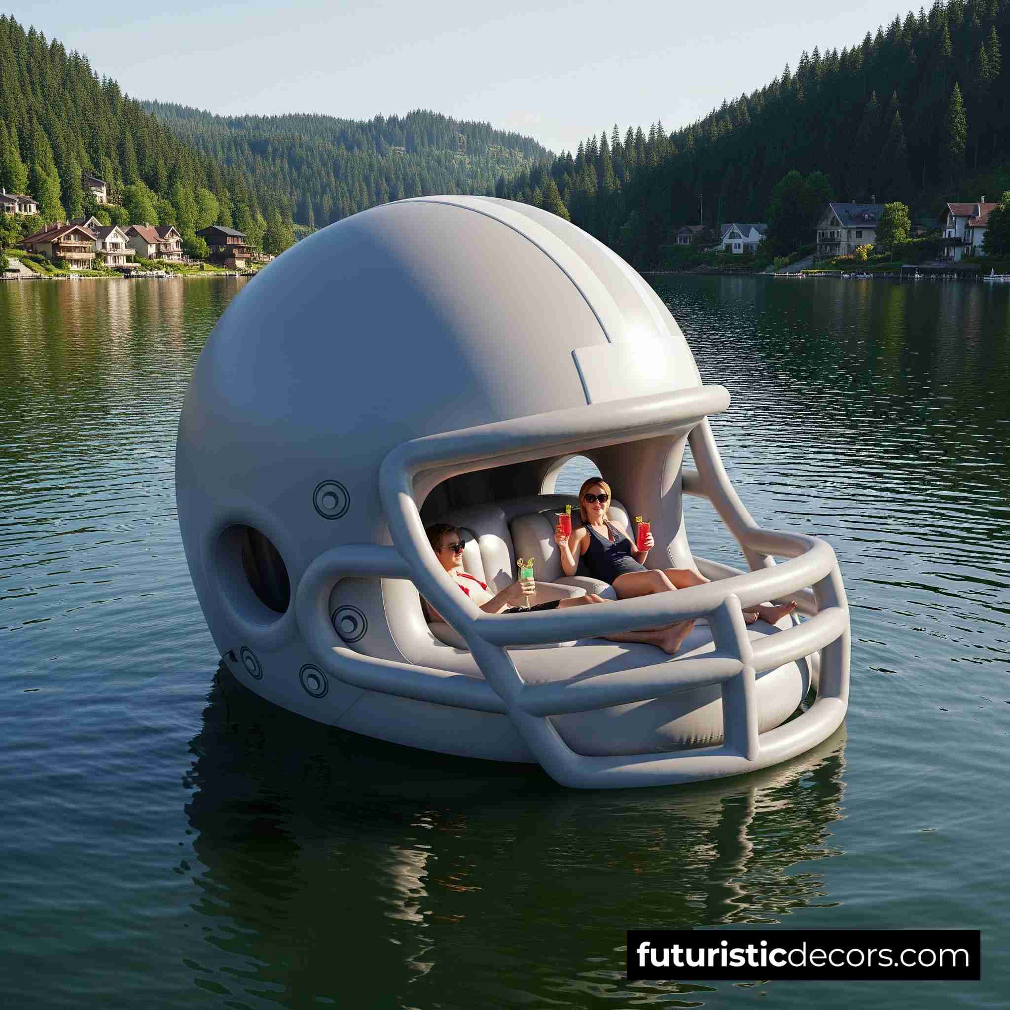 Football Helmet Lake Floats
