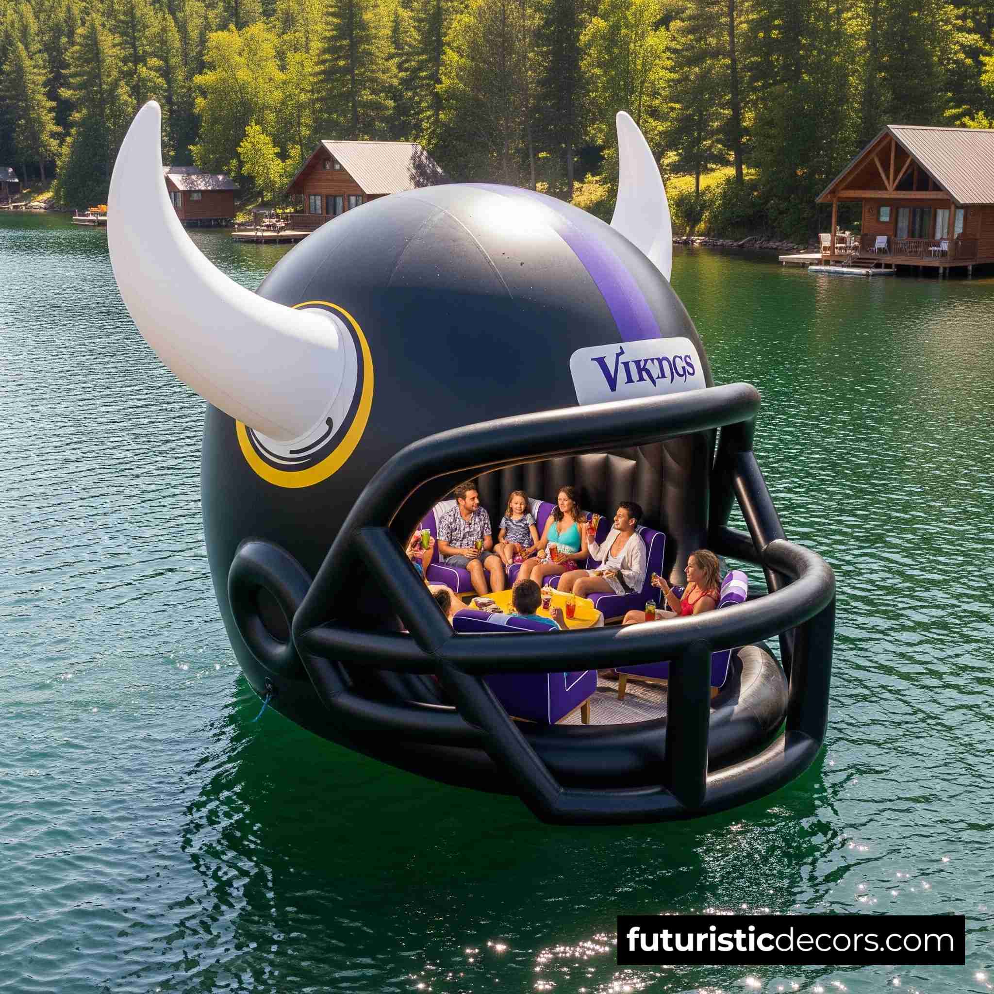 Football Helmet Lake Floats