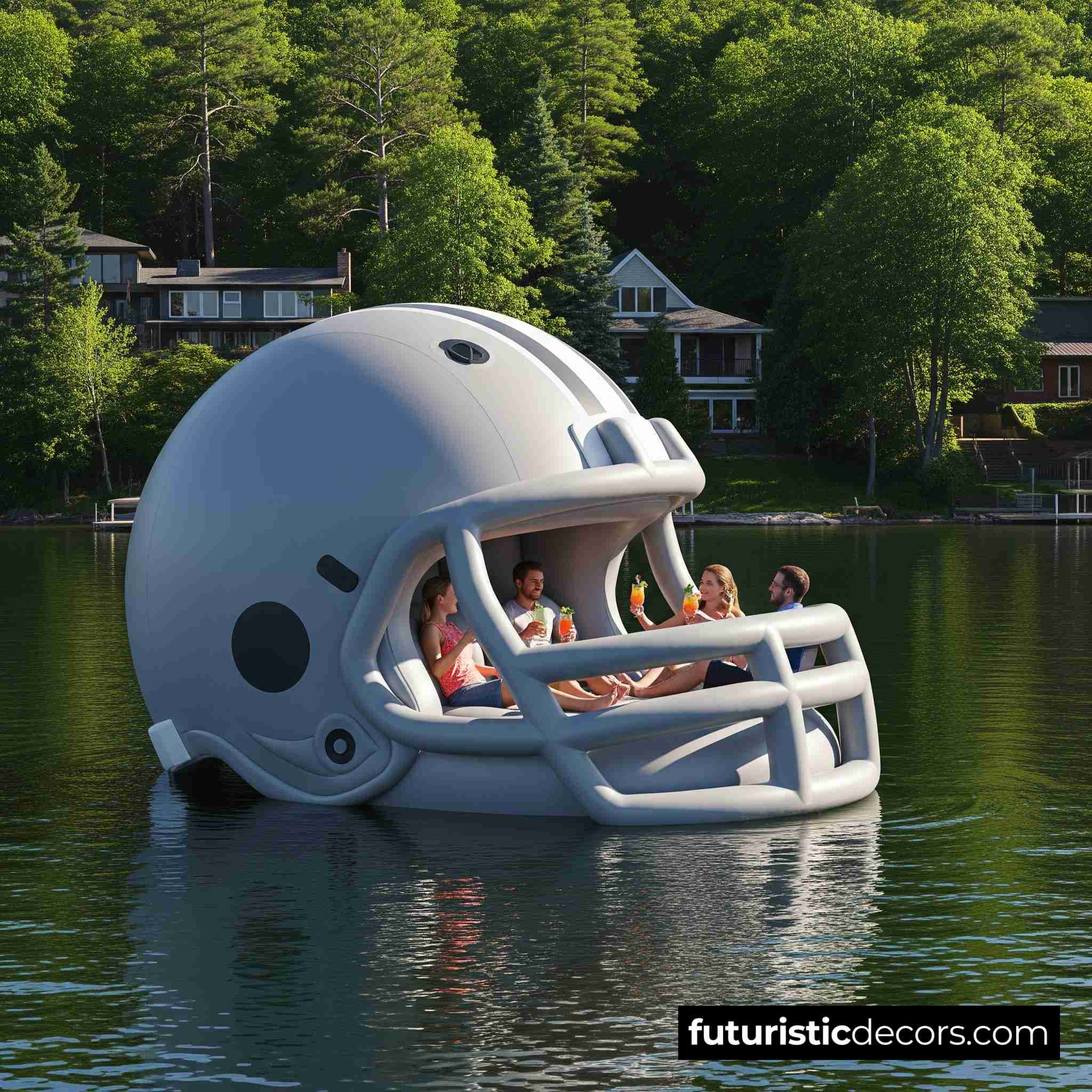 Football Helmet Lake Floats