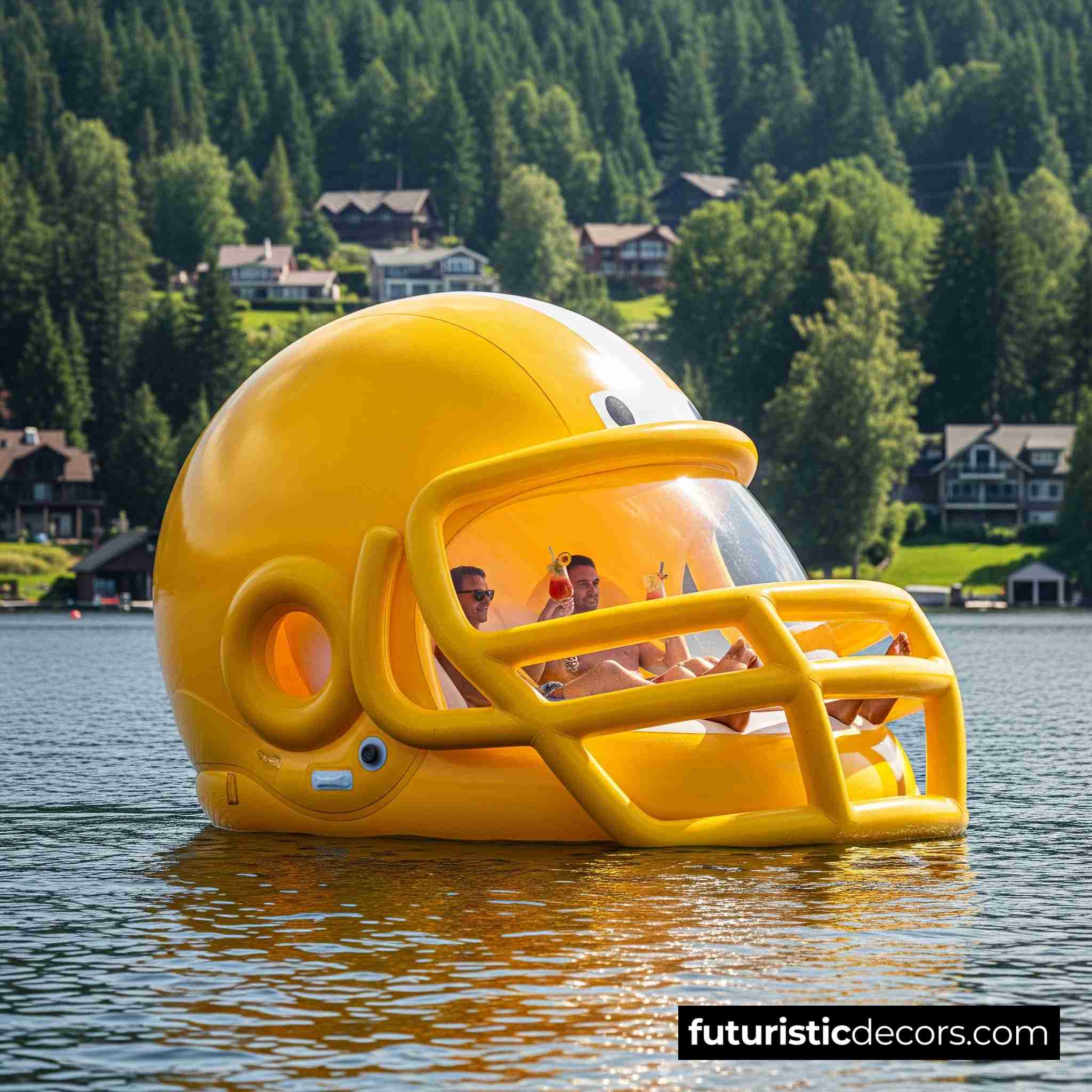 Football Helmet Lake Floats