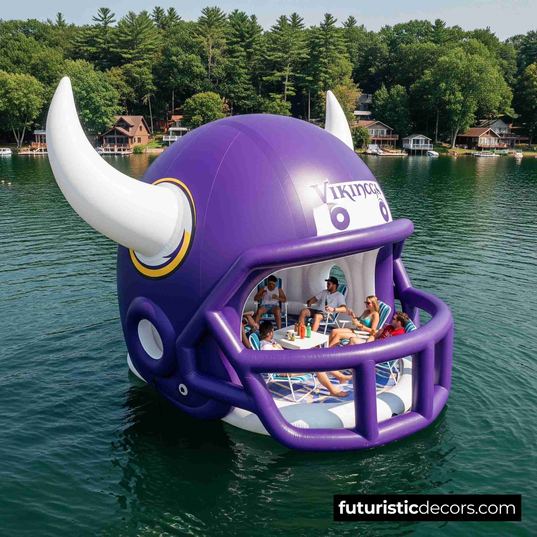 Football Helmet Lake Floats