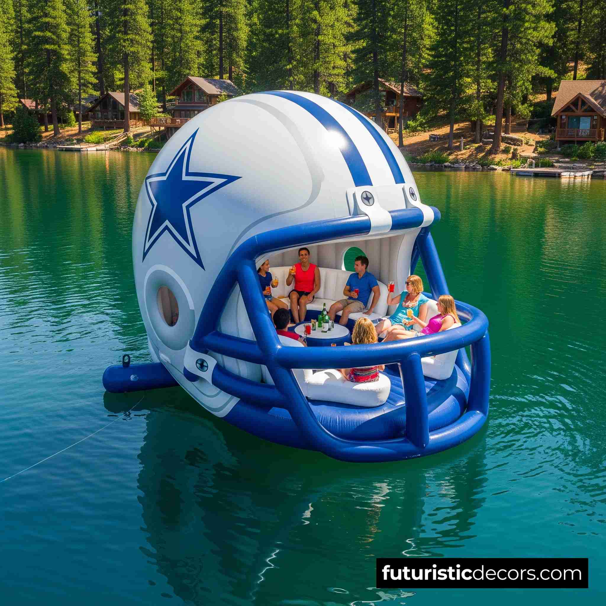 Football Helmet Lake Floats