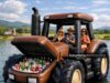 Giant Inflatable Tractor Lake Floats Bring Farming Fun to the Water Inflatable Tractor Float