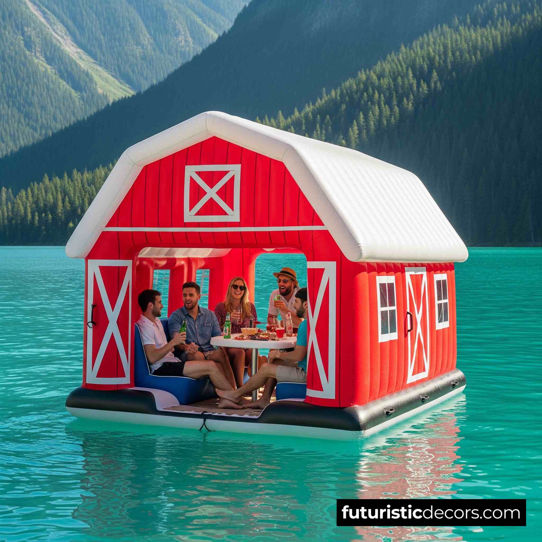 Inflatable Barn Lake Float