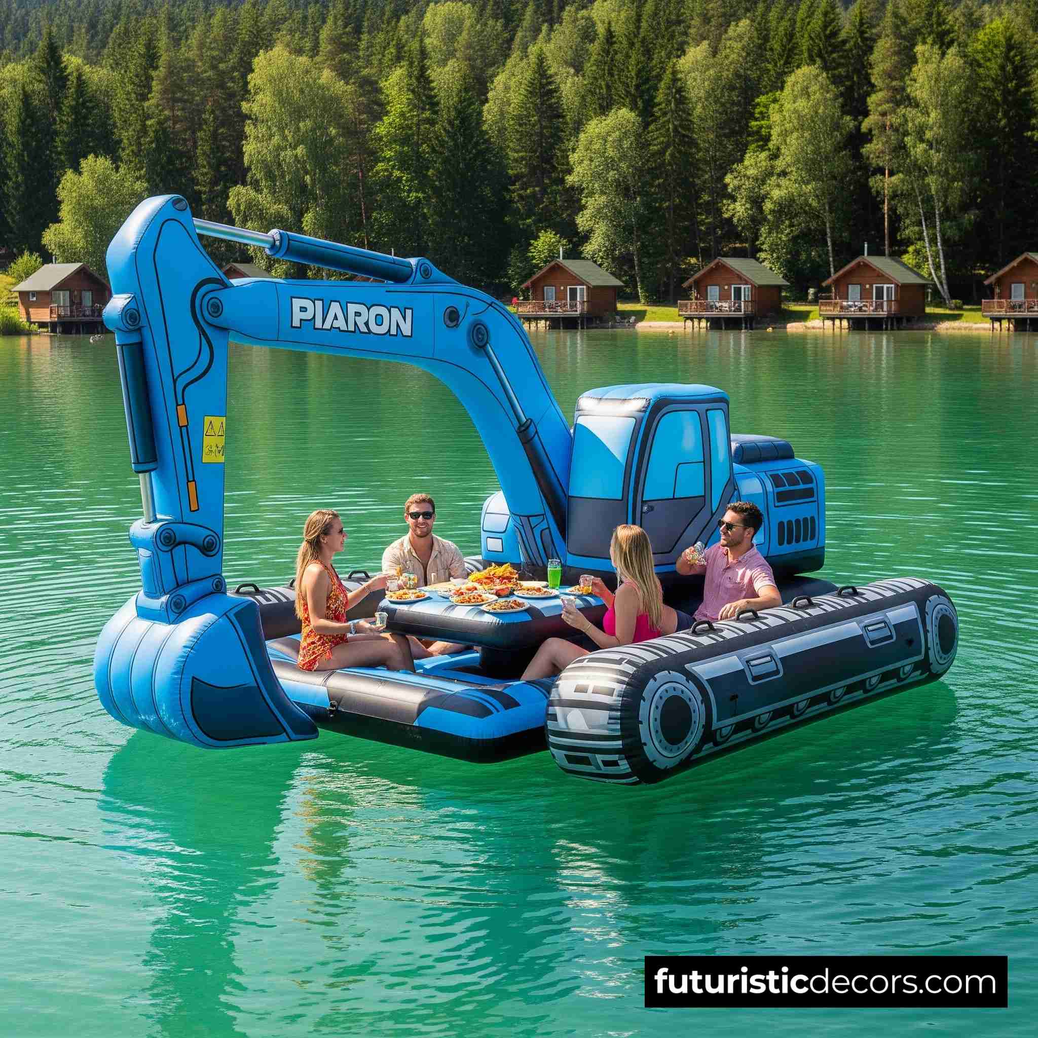 Inflatable excavator lake float