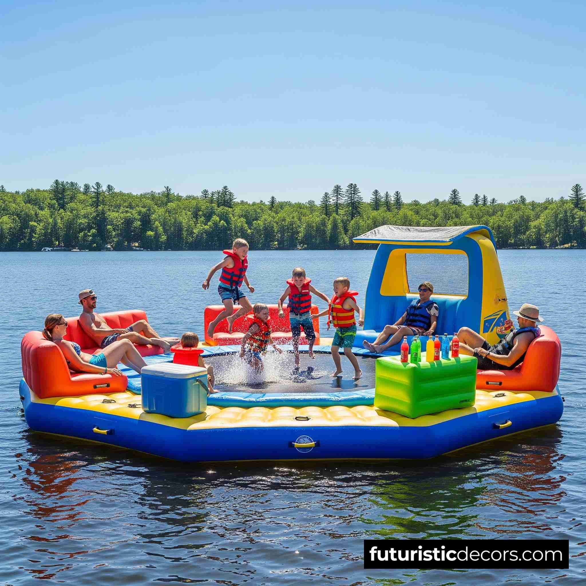 Inflatable Party Floats With Built-In Trampolines
