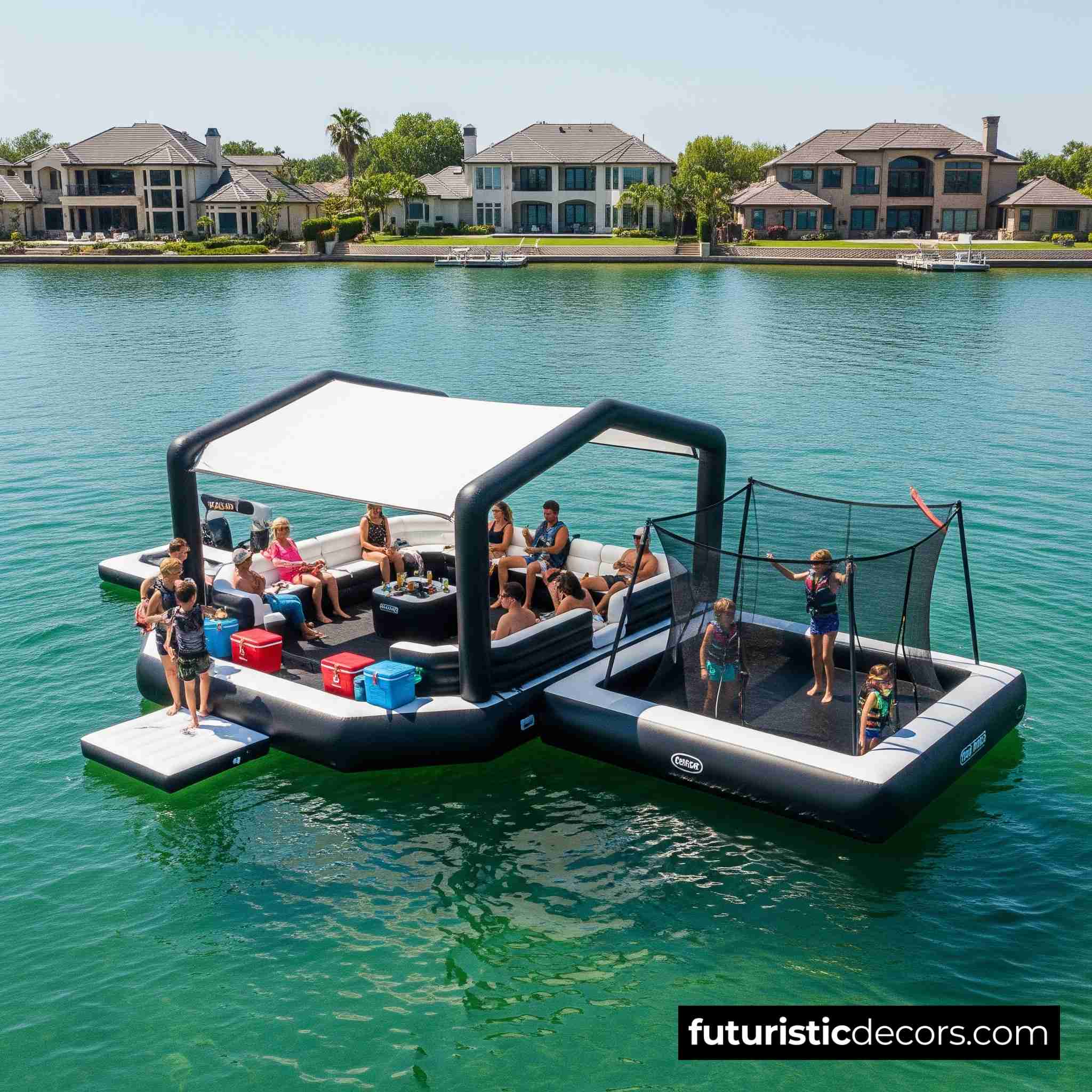 Inflatable Party Floats With Built-In Trampolines