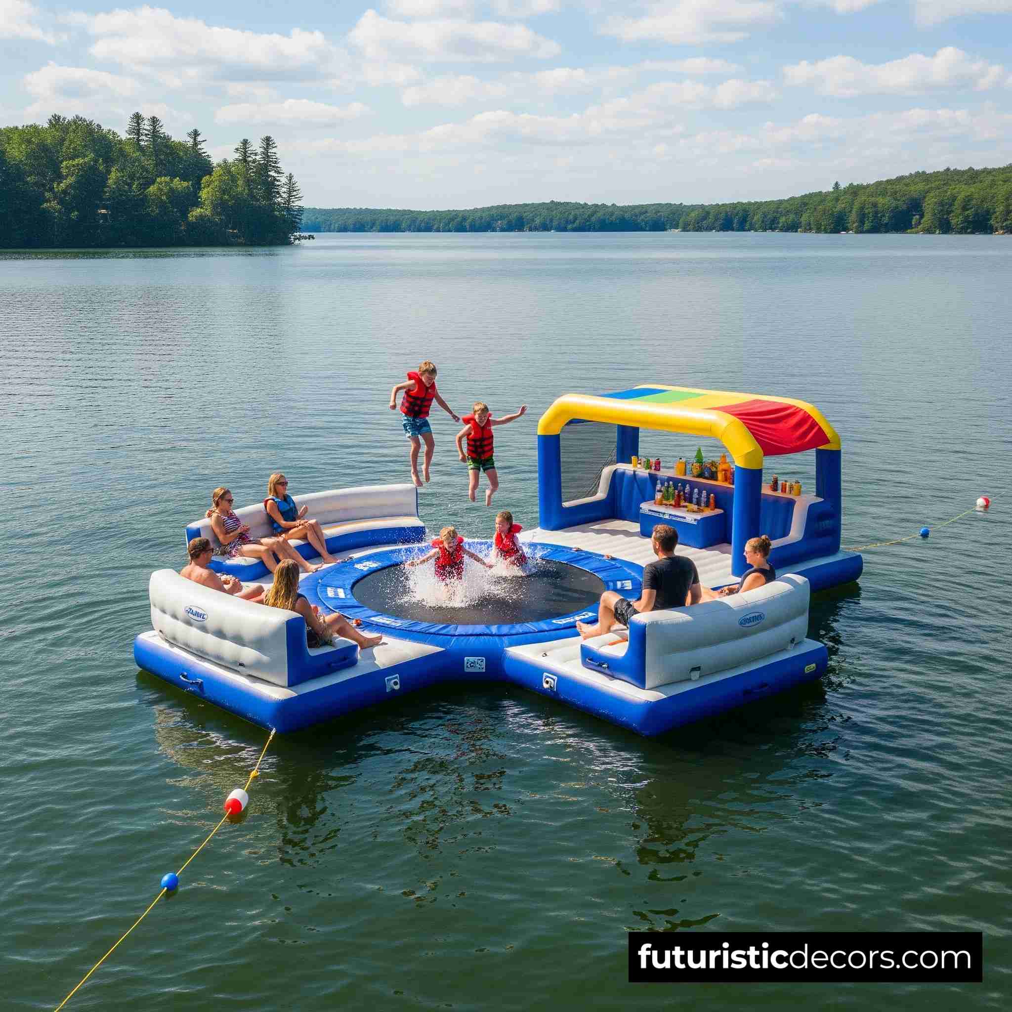 Inflatable Party Floats With Built-In Trampolines