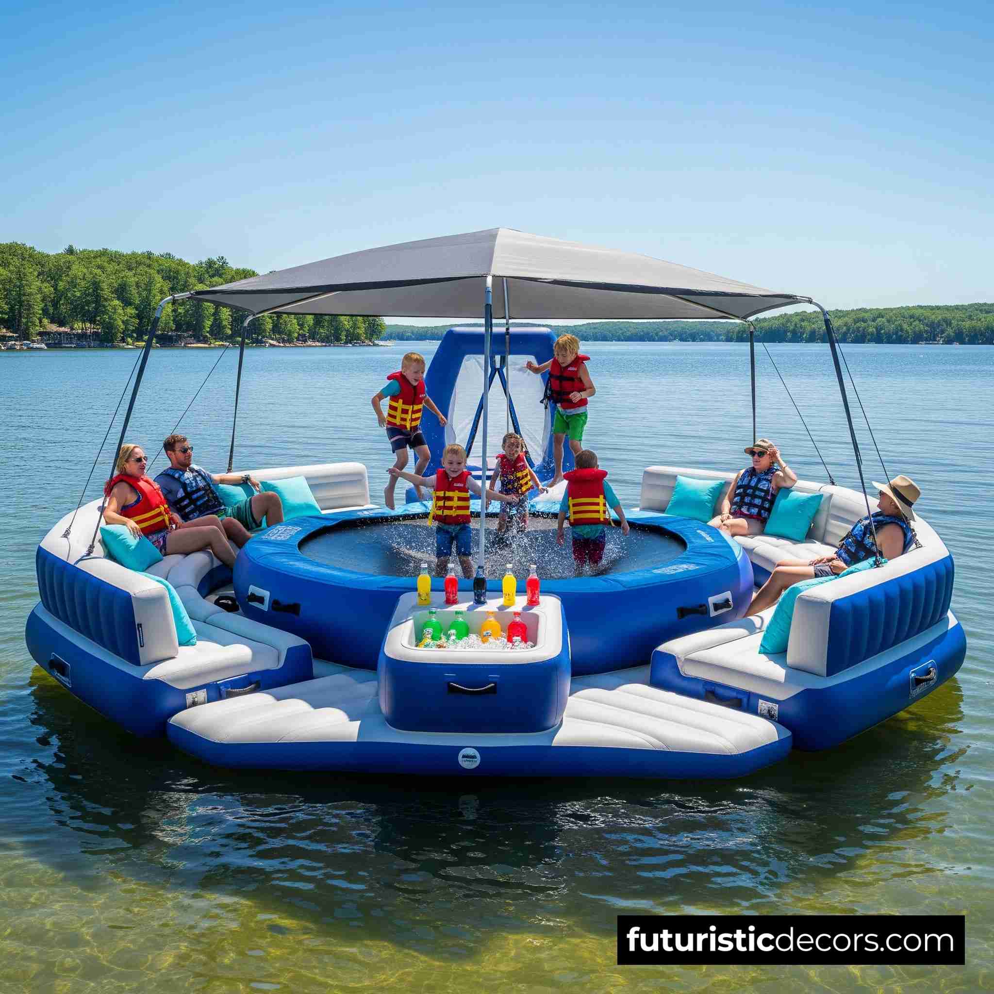 Inflatable Party Floats With Built-In Trampolines