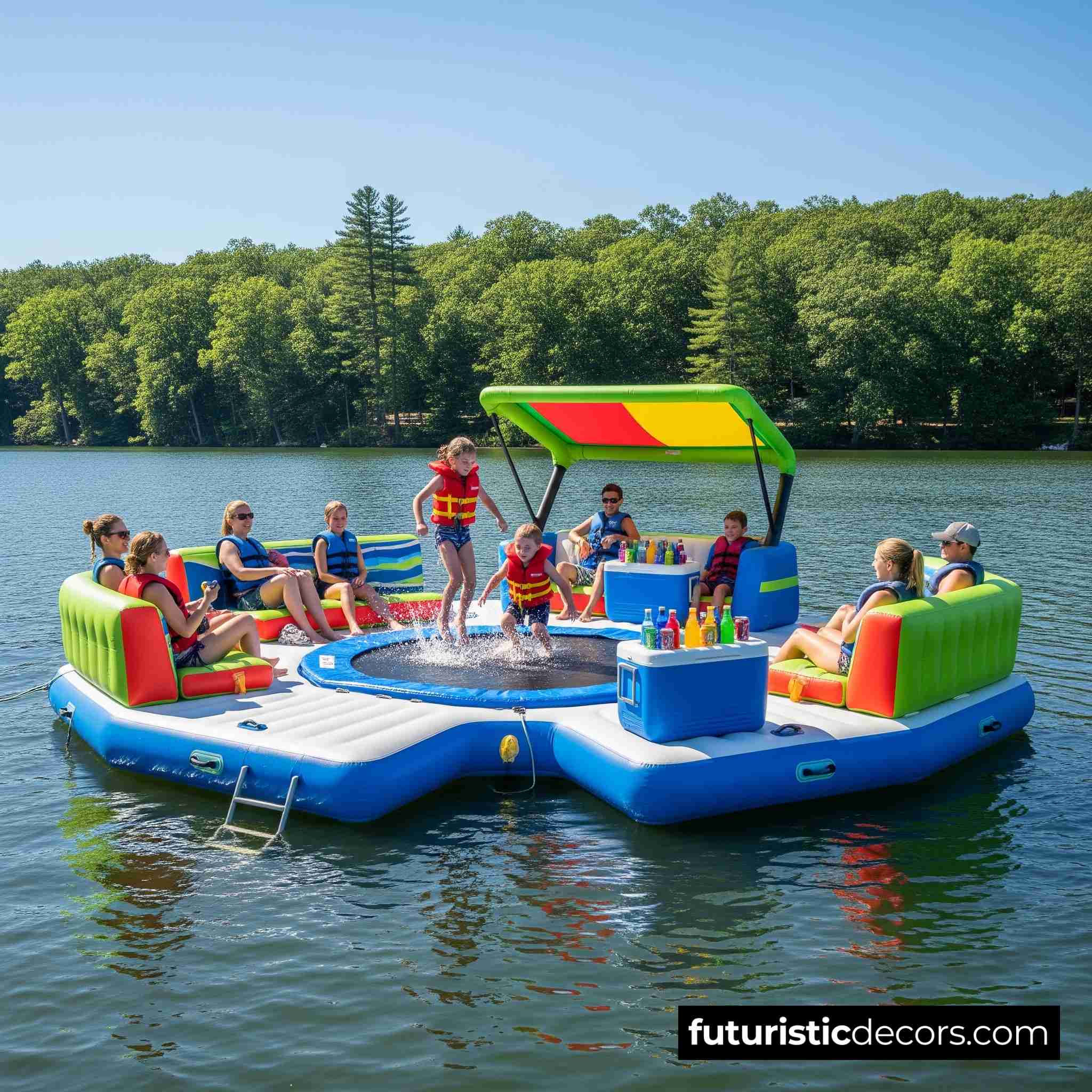 Inflatable Party Floats With Built-In Trampolines