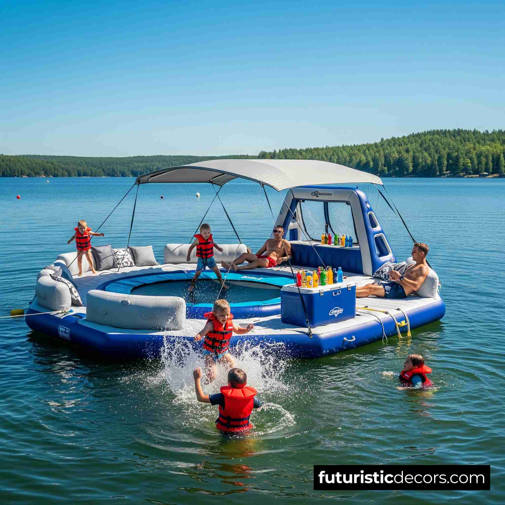 Inflatable Party Floats With Built-In Trampolines