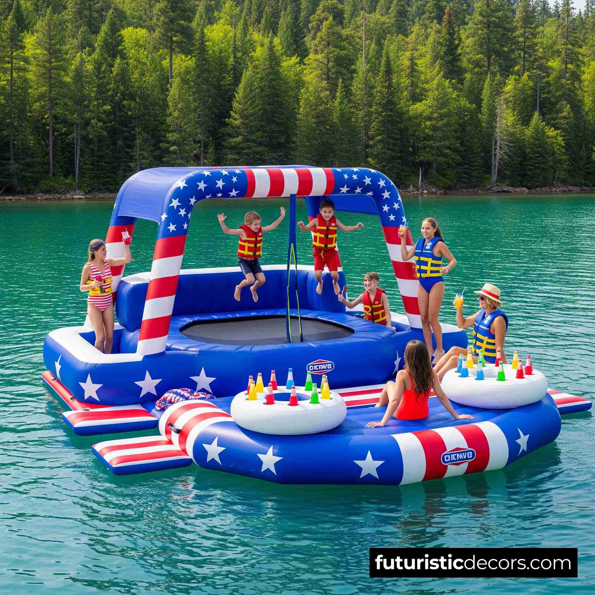 Inflatable Party Floats With Built-In Trampolines