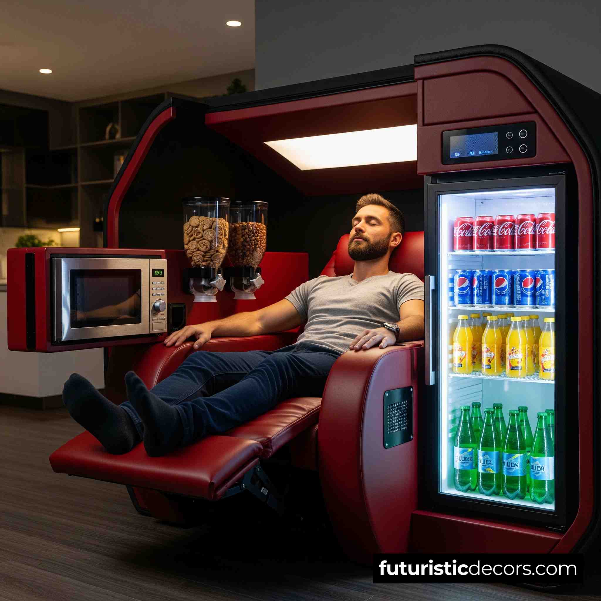 Lounger Pod with a Built-in Kitchen