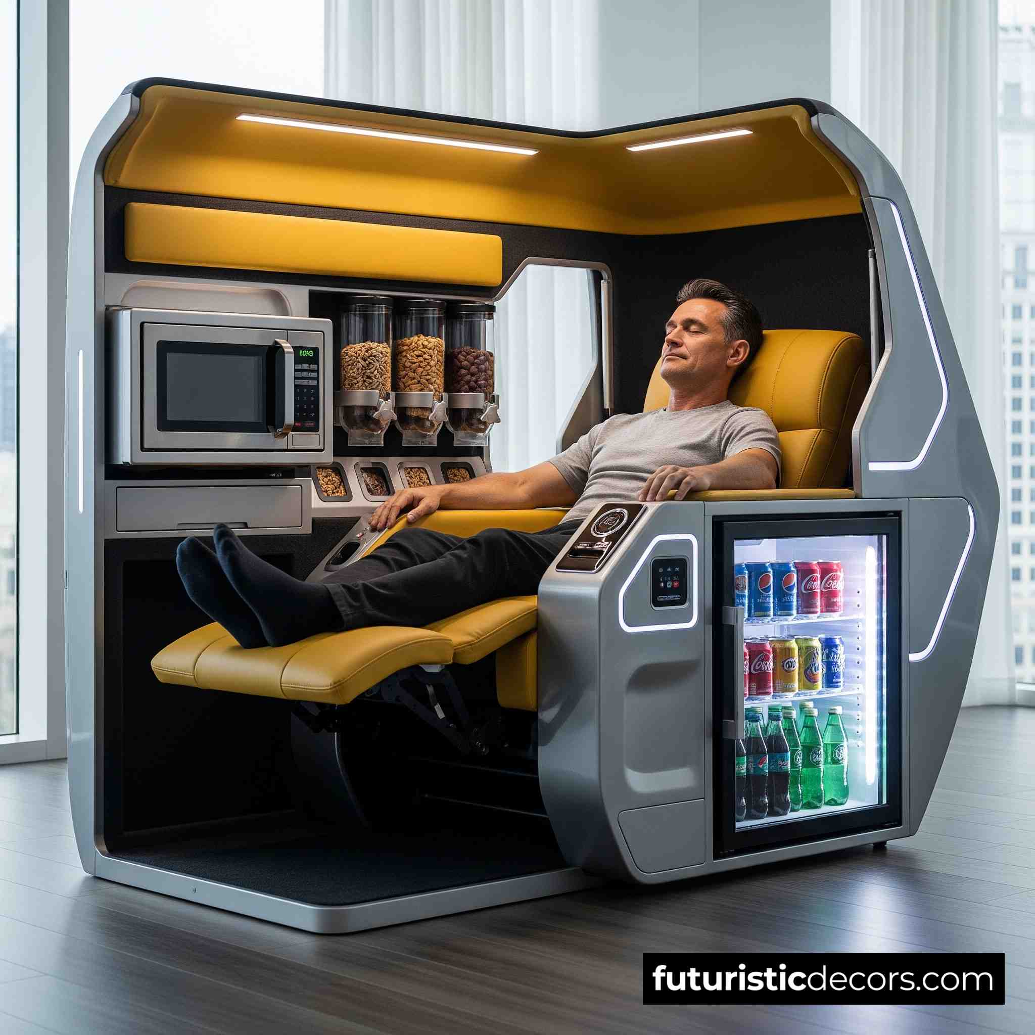 Lounger Pod with a Built-in Kitchen