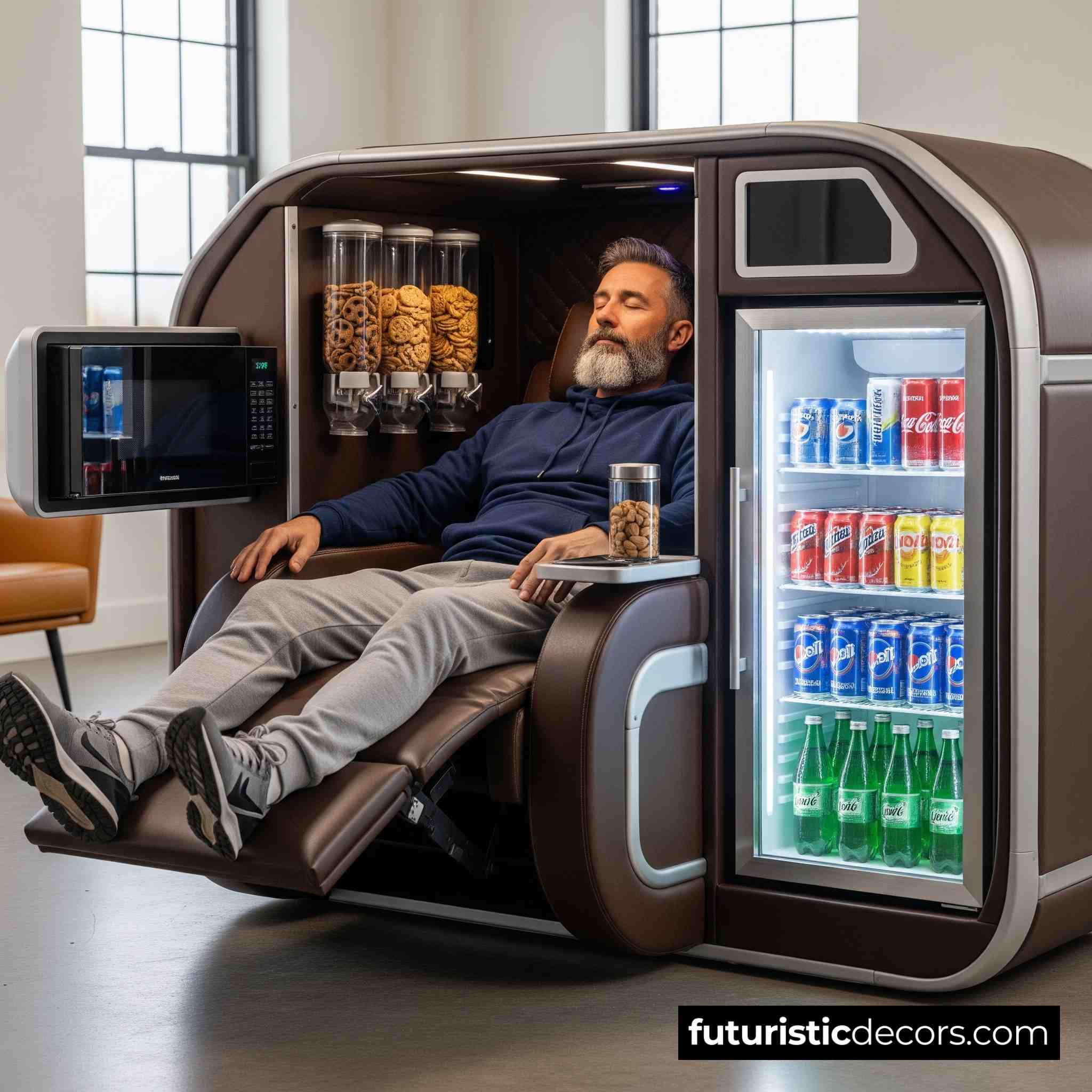 Lounger Pod with a Built-in Kitchen