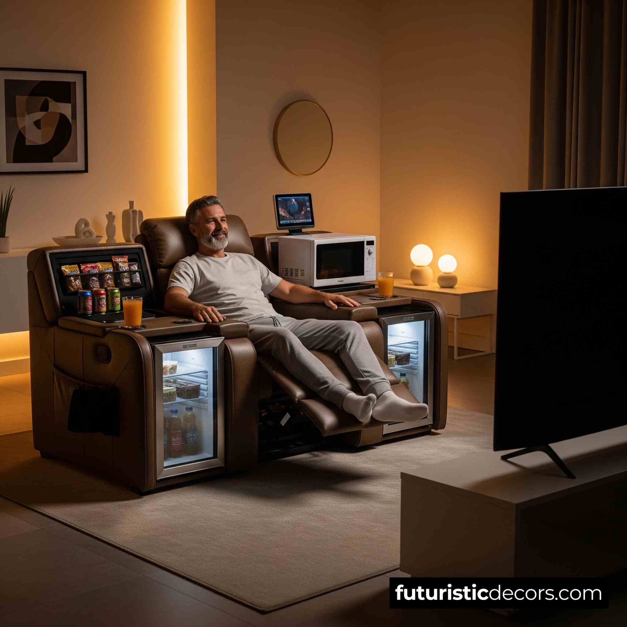 Recliner with a Built-in Kitchen