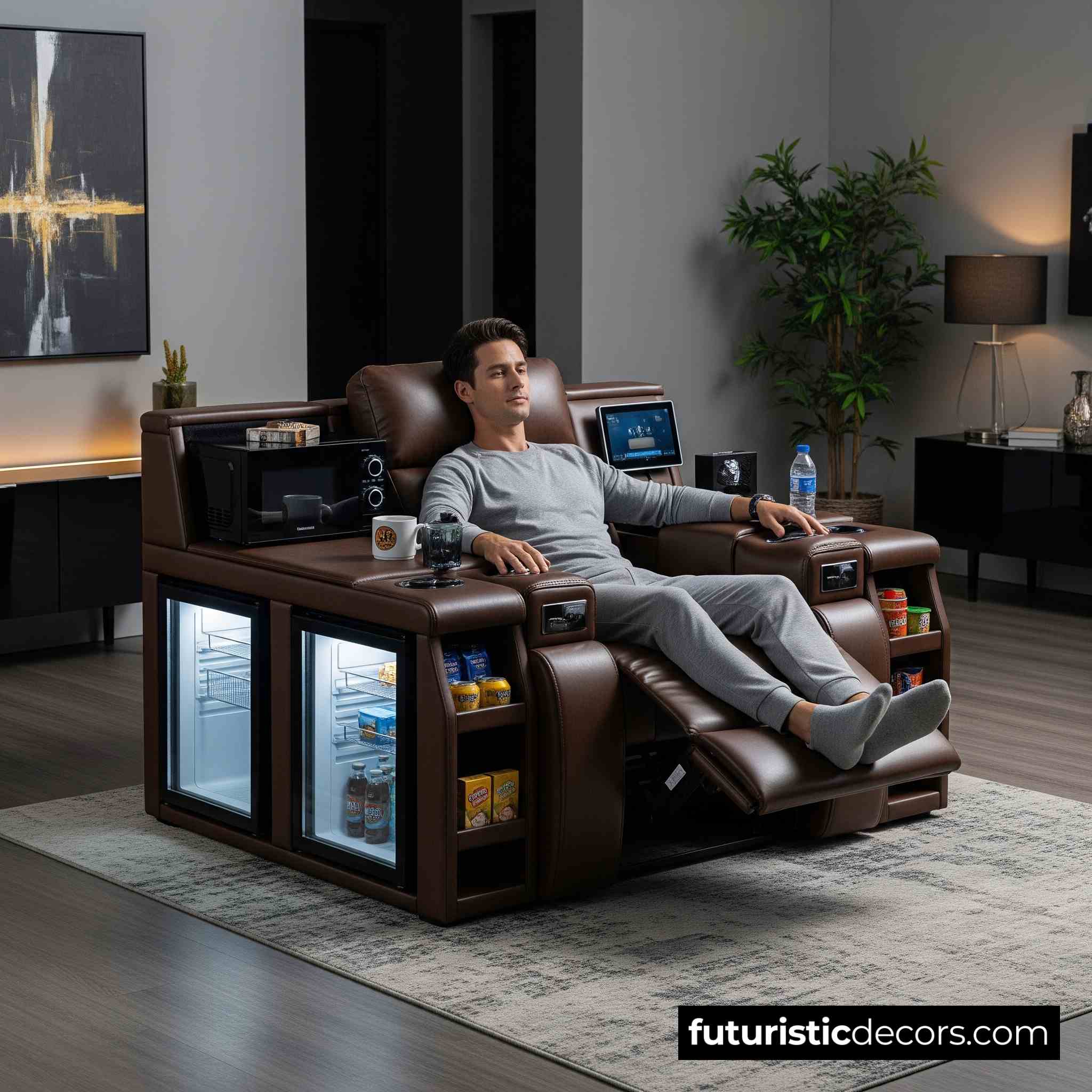 Recliner with a Built-in Kitchen