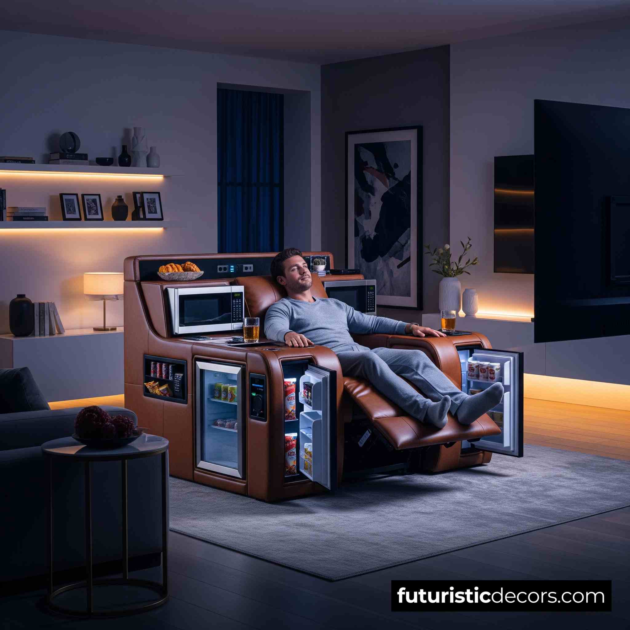 Recliner with a Built-in Kitchen
