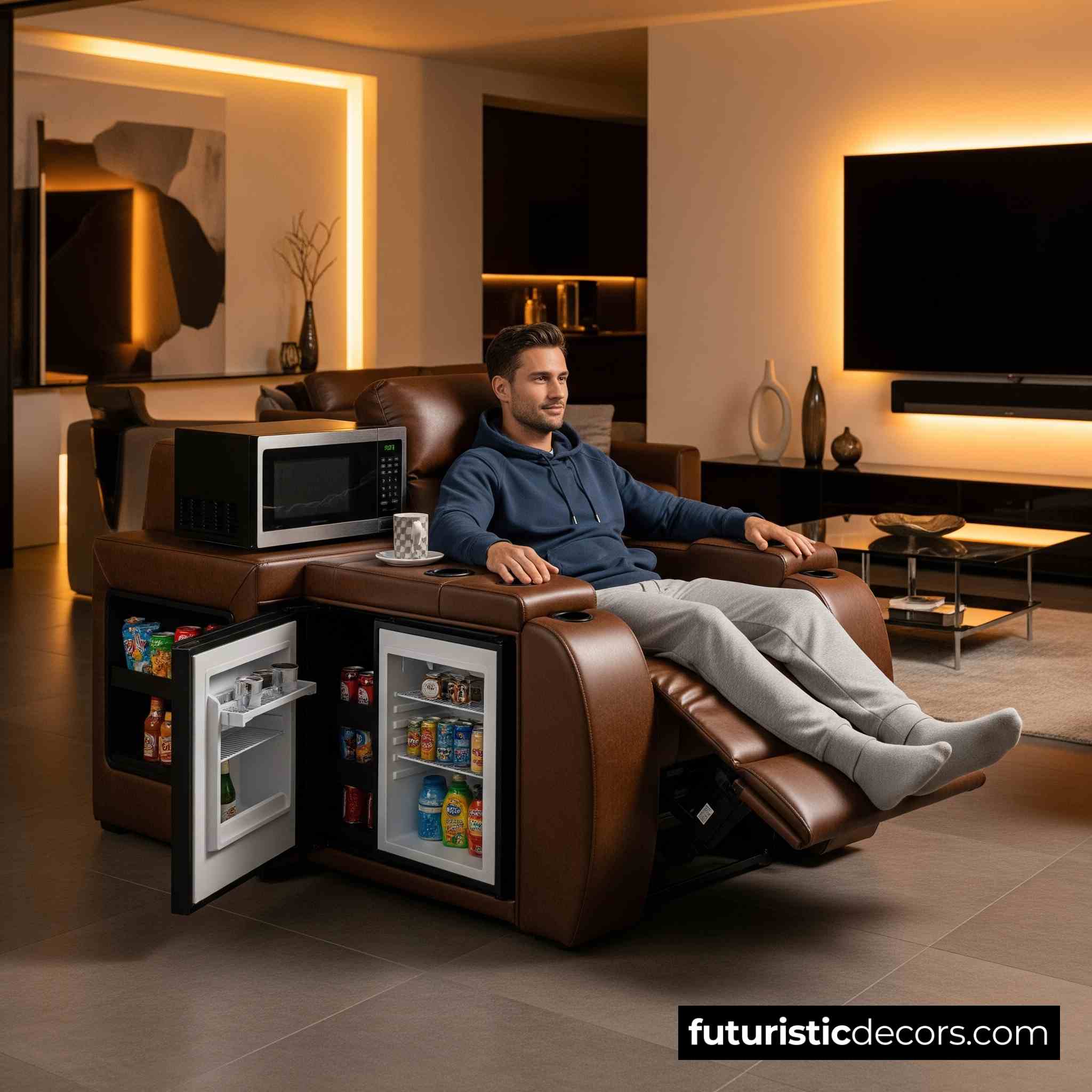 Recliner with a Built-in Kitchen