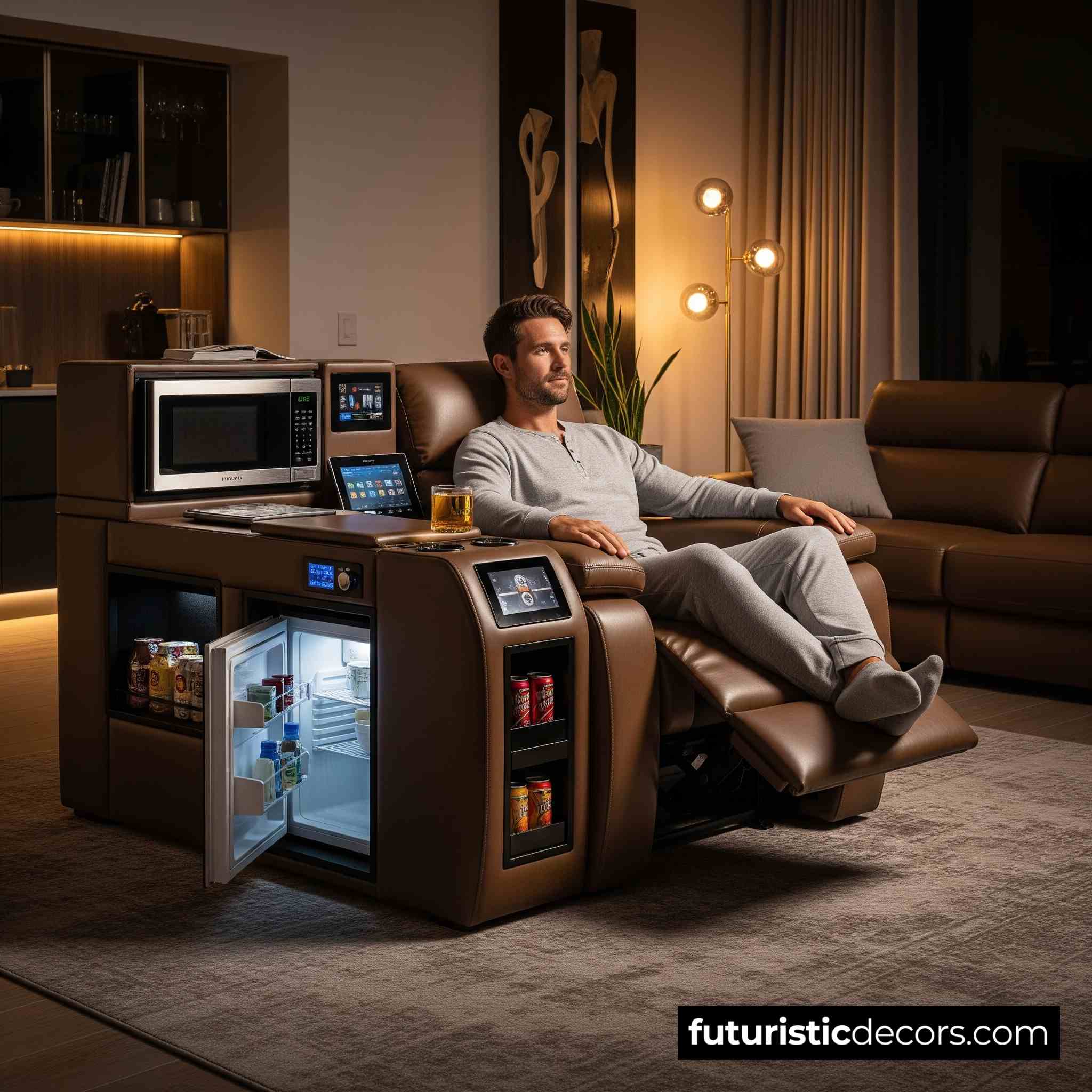 Recliner with a Built-in Kitchen