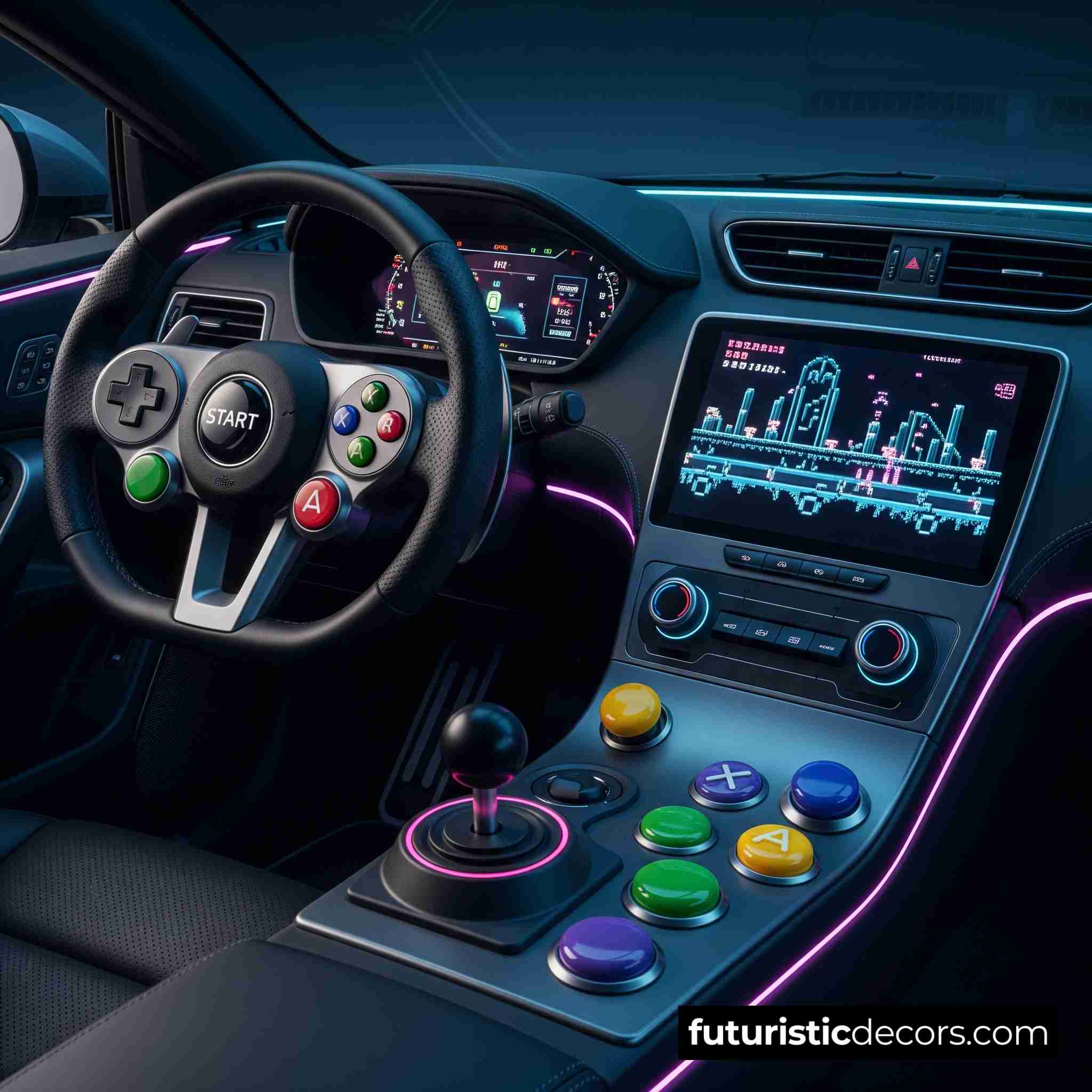 Retro Game Console Car Interior