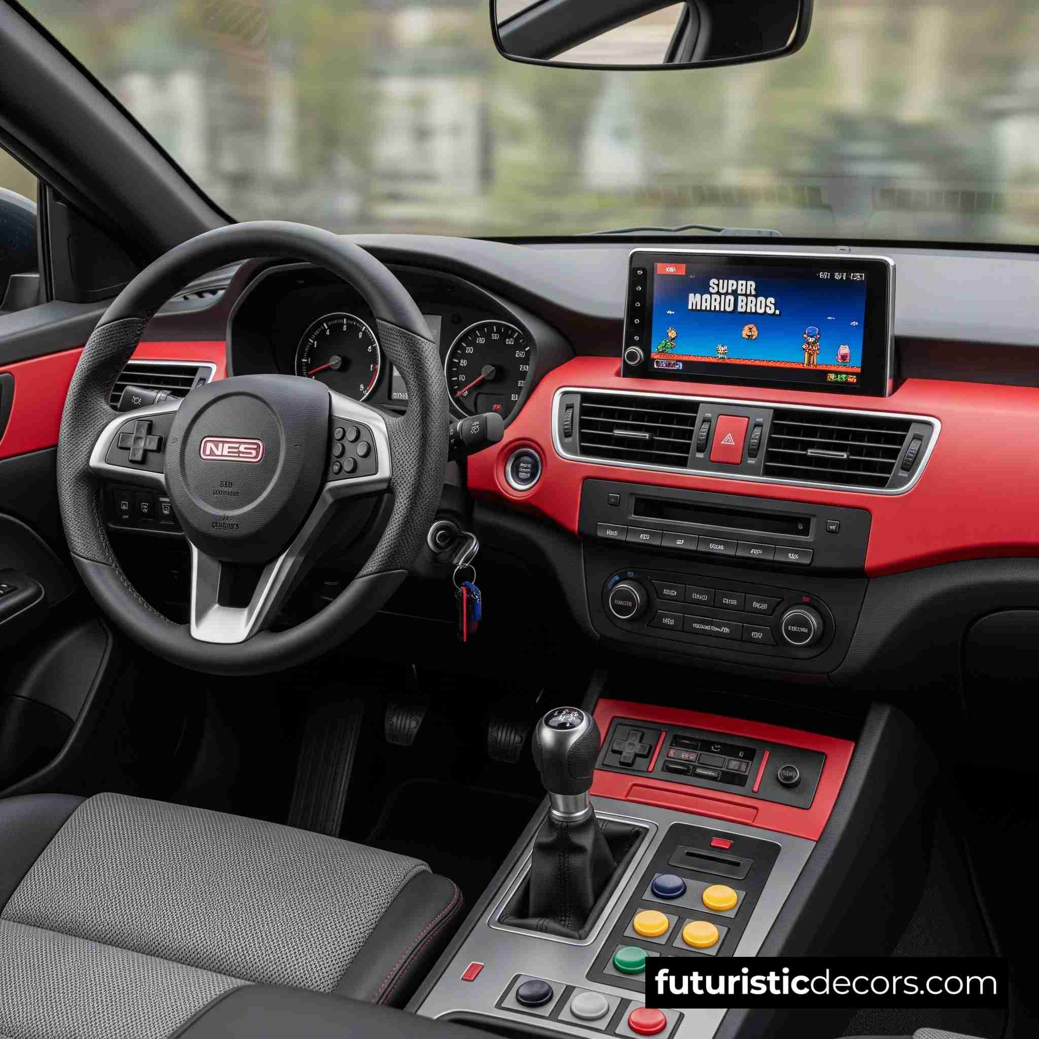 Retro Game Console Car Interior