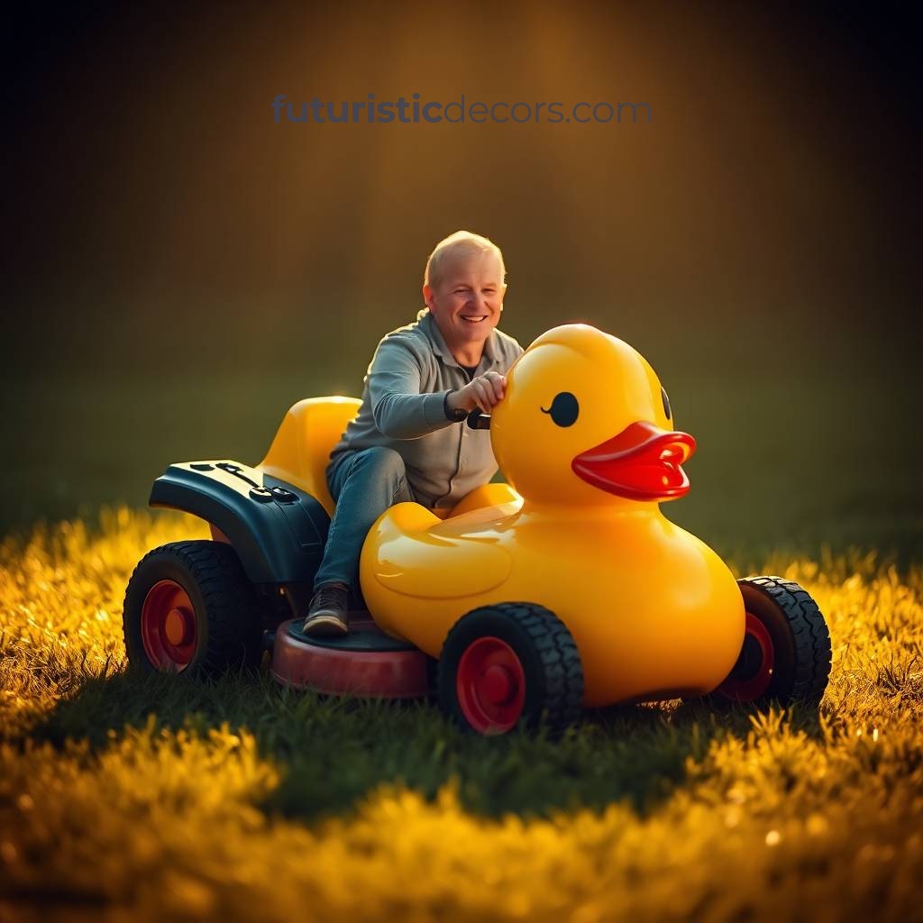 Rubber ducky lawn mowers