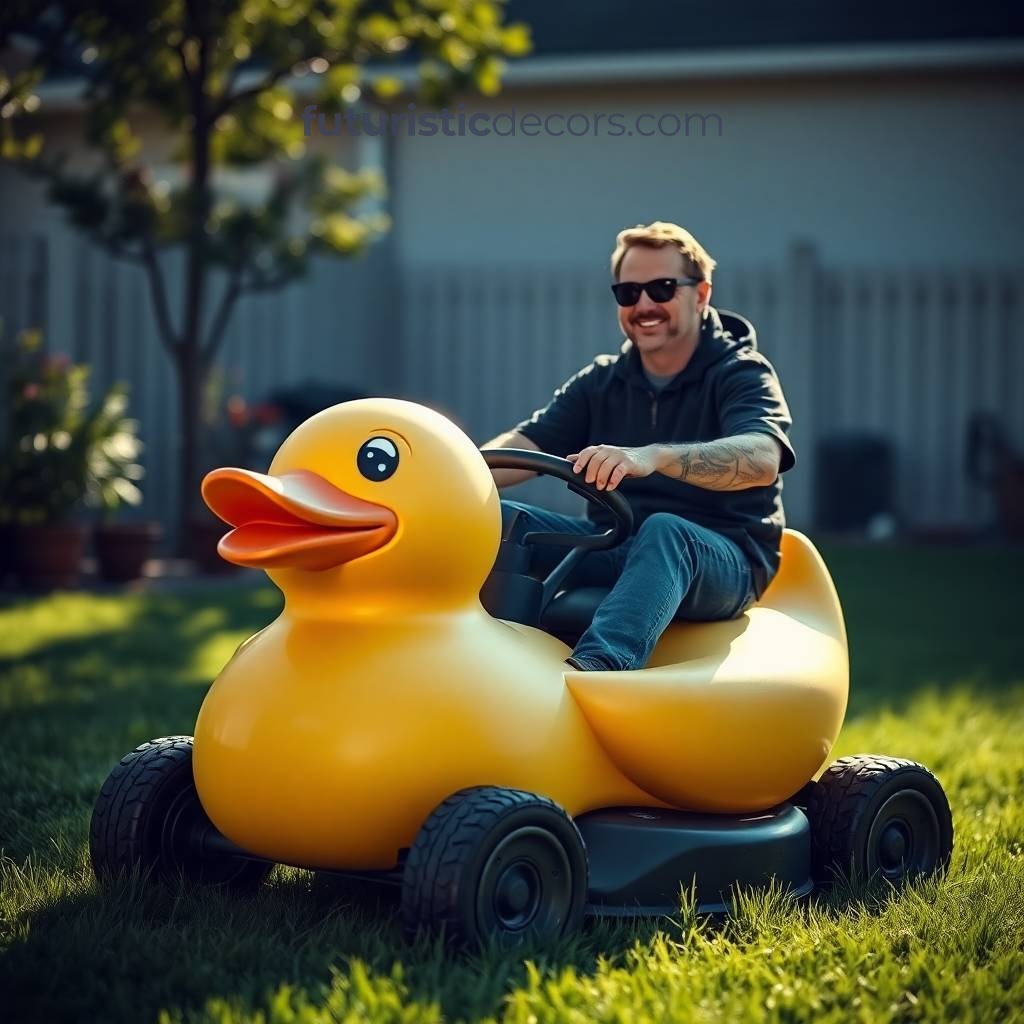 Rubber ducky lawn mowers