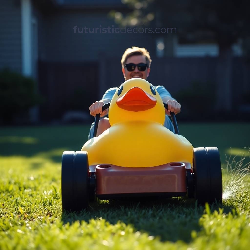 Rubber ducky lawn mowers
