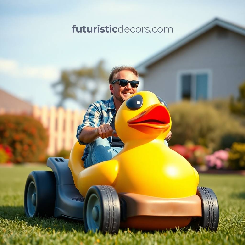 Rubber ducky lawn mowers