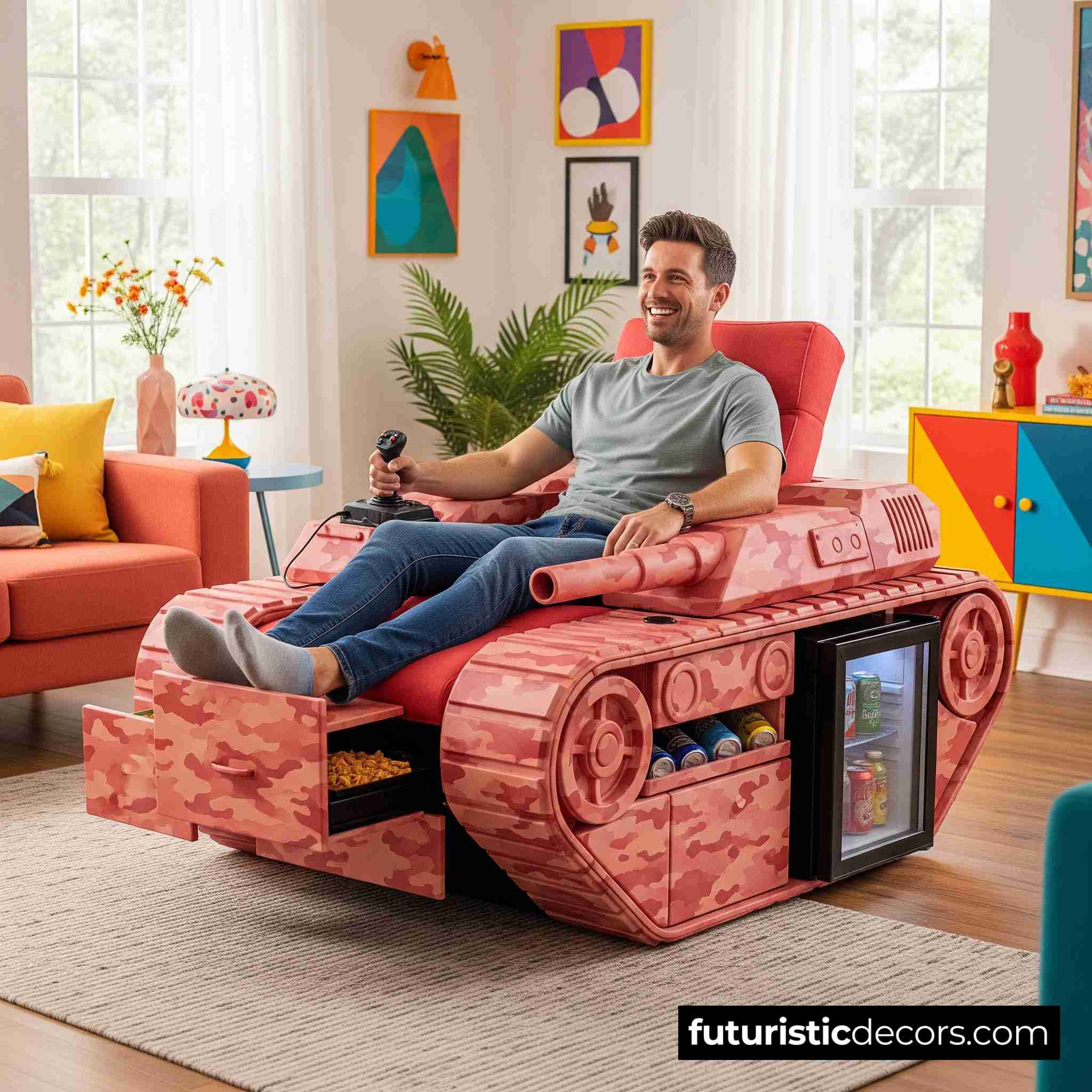 Tank Recliner with Built-in Kitchen