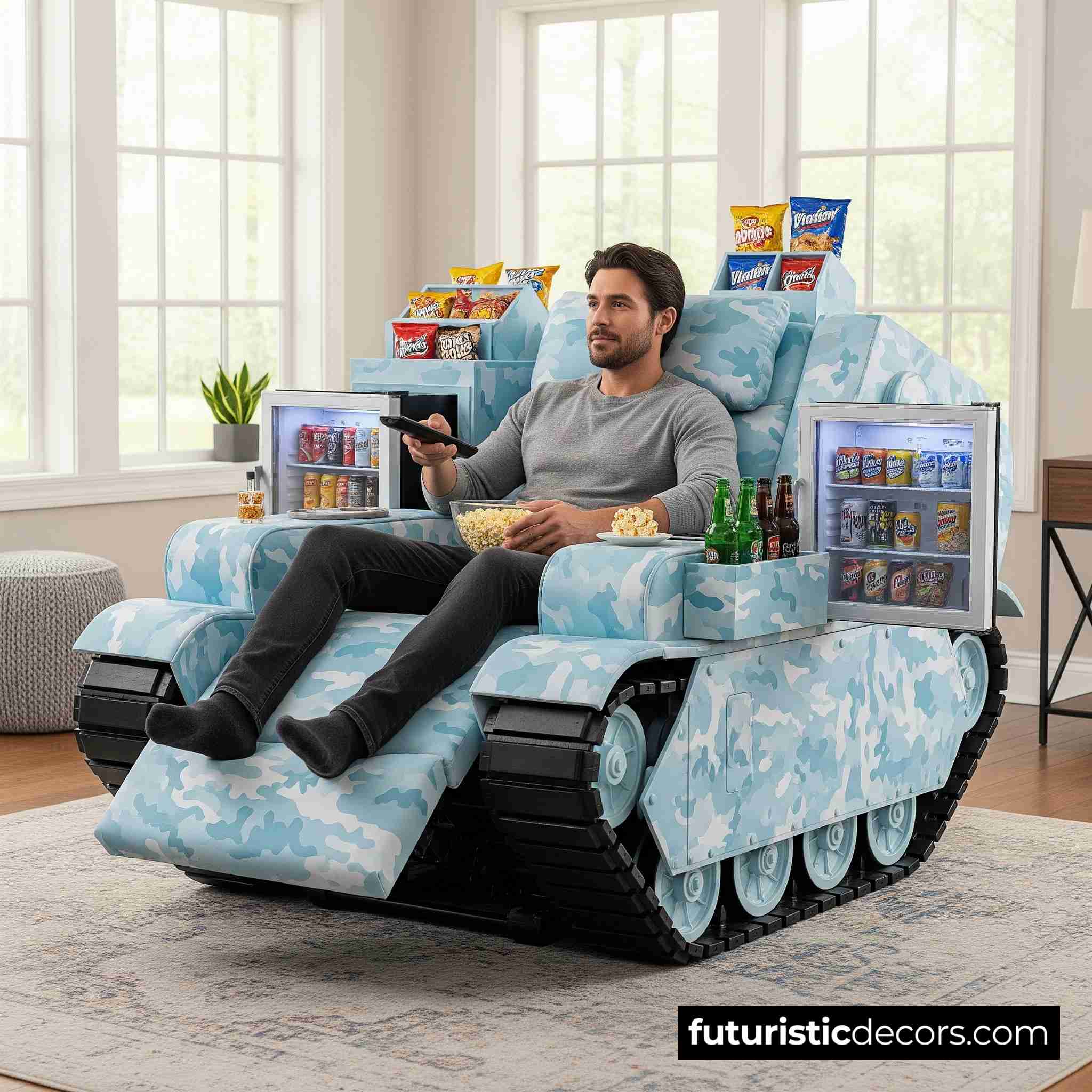 Tank Recliners Have Built-in Mini Fridges