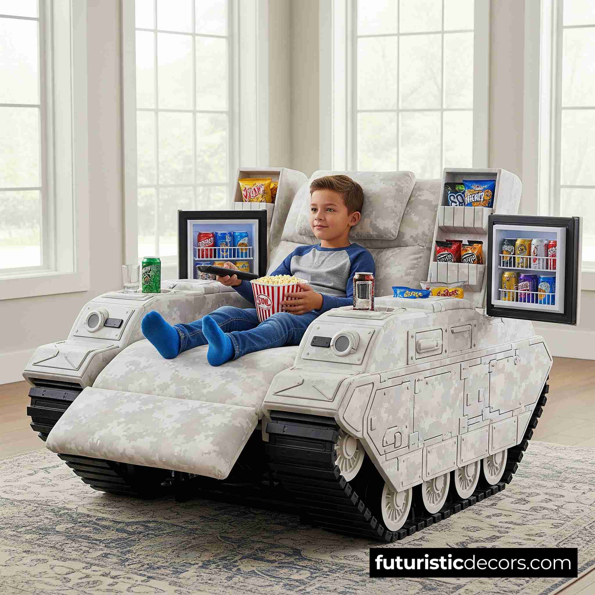 Tank Recliners Have Built-in Mini Fridges