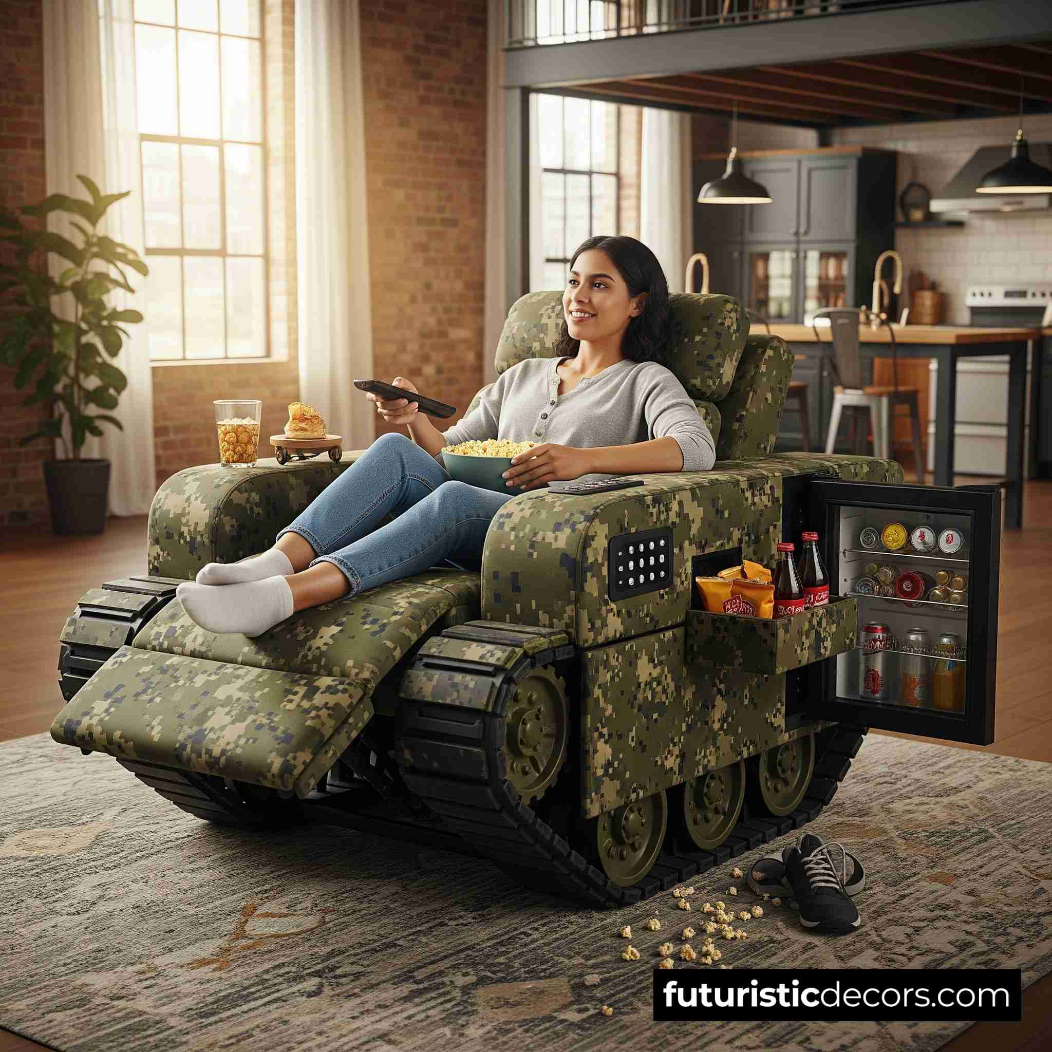 Tank Recliners Have Built-in Mini Fridges