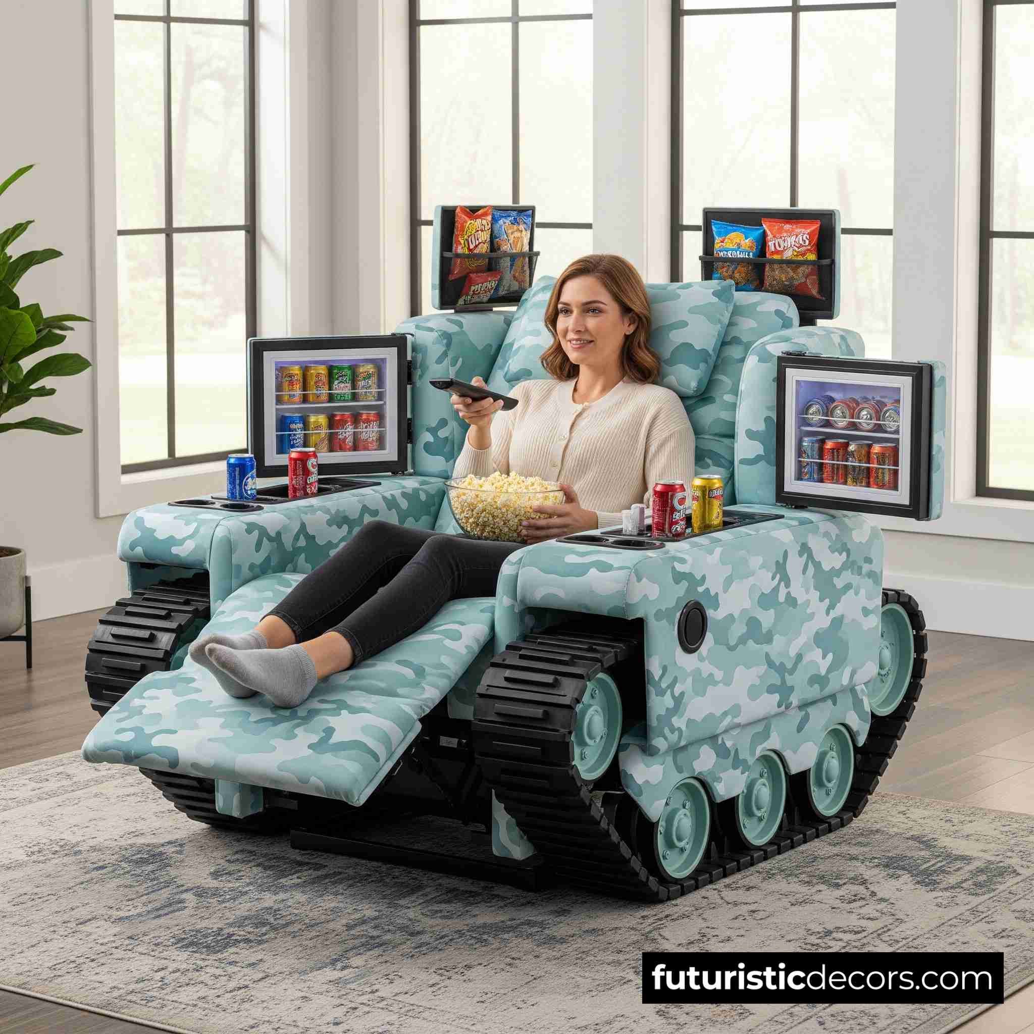 Tank Recliners Have Built-in Mini Fridges