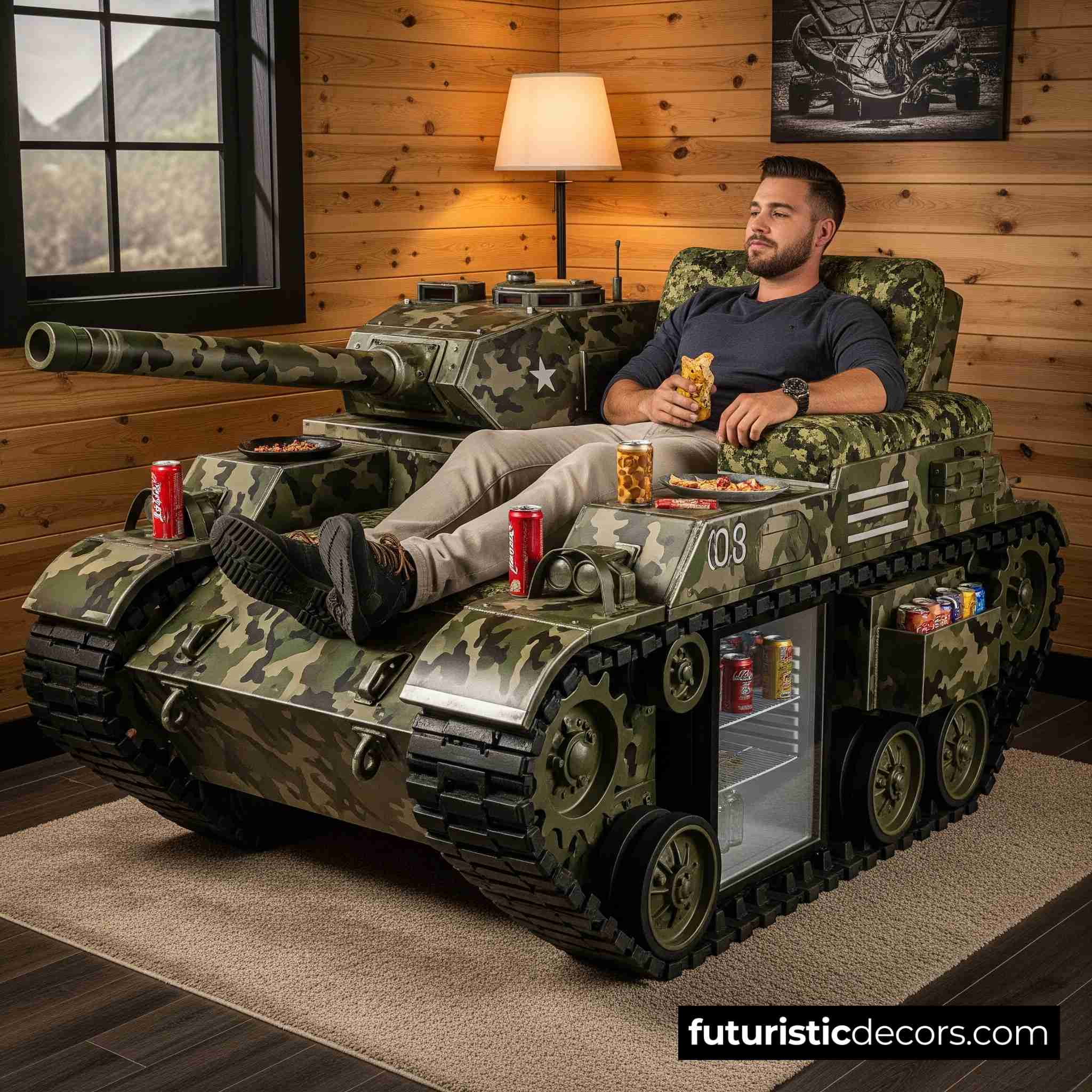Tank Recliners Have Built-in Mini Fridges