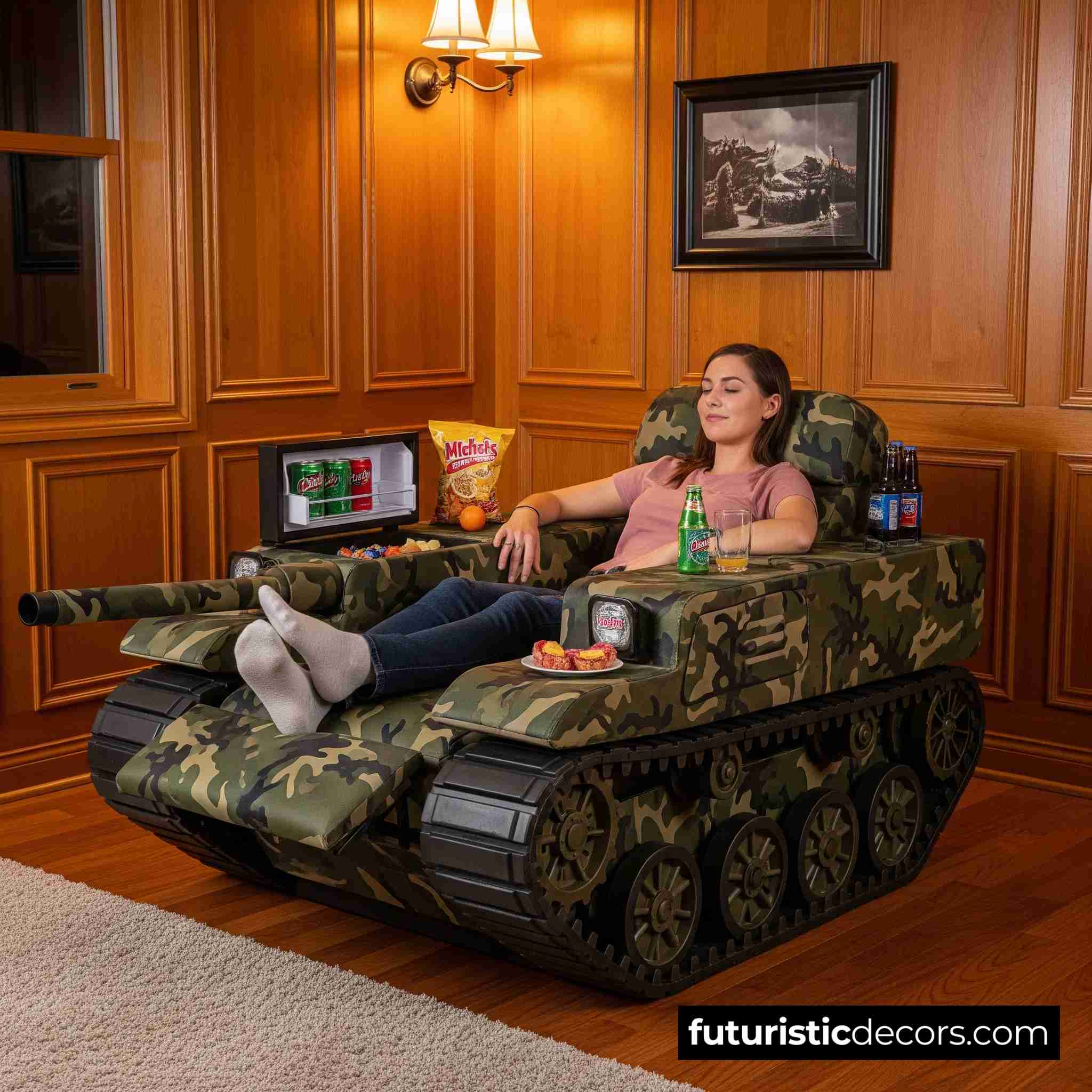 Tank Recliners Have Built-in Mini Fridges